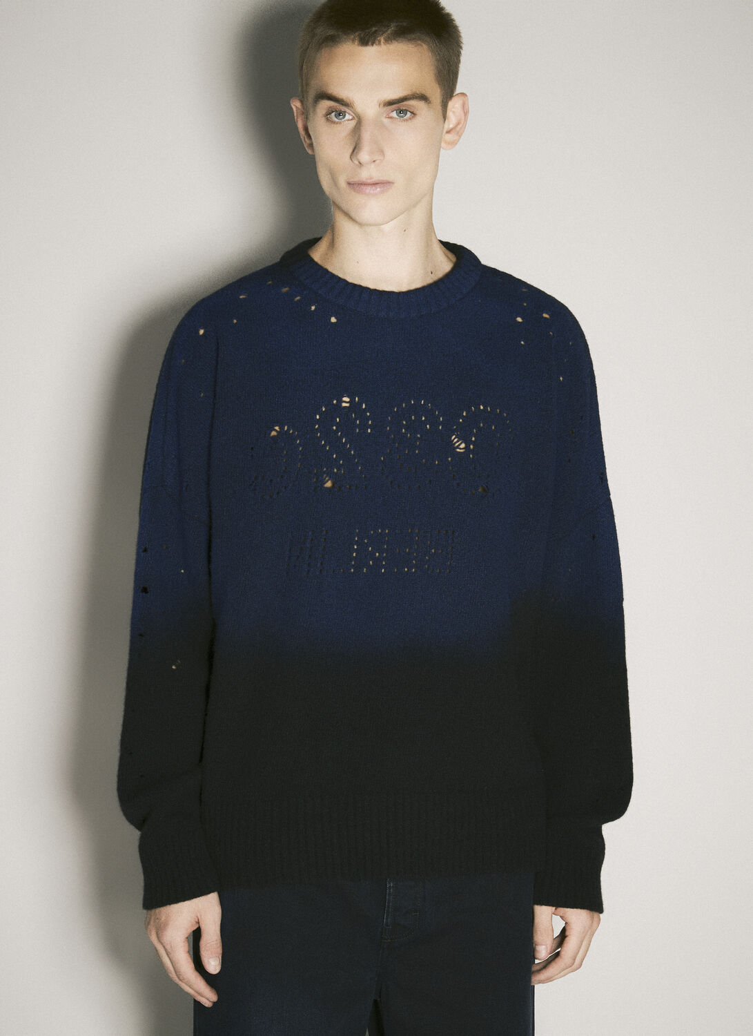 032c Dip-dye Cut-out Sweater In Black