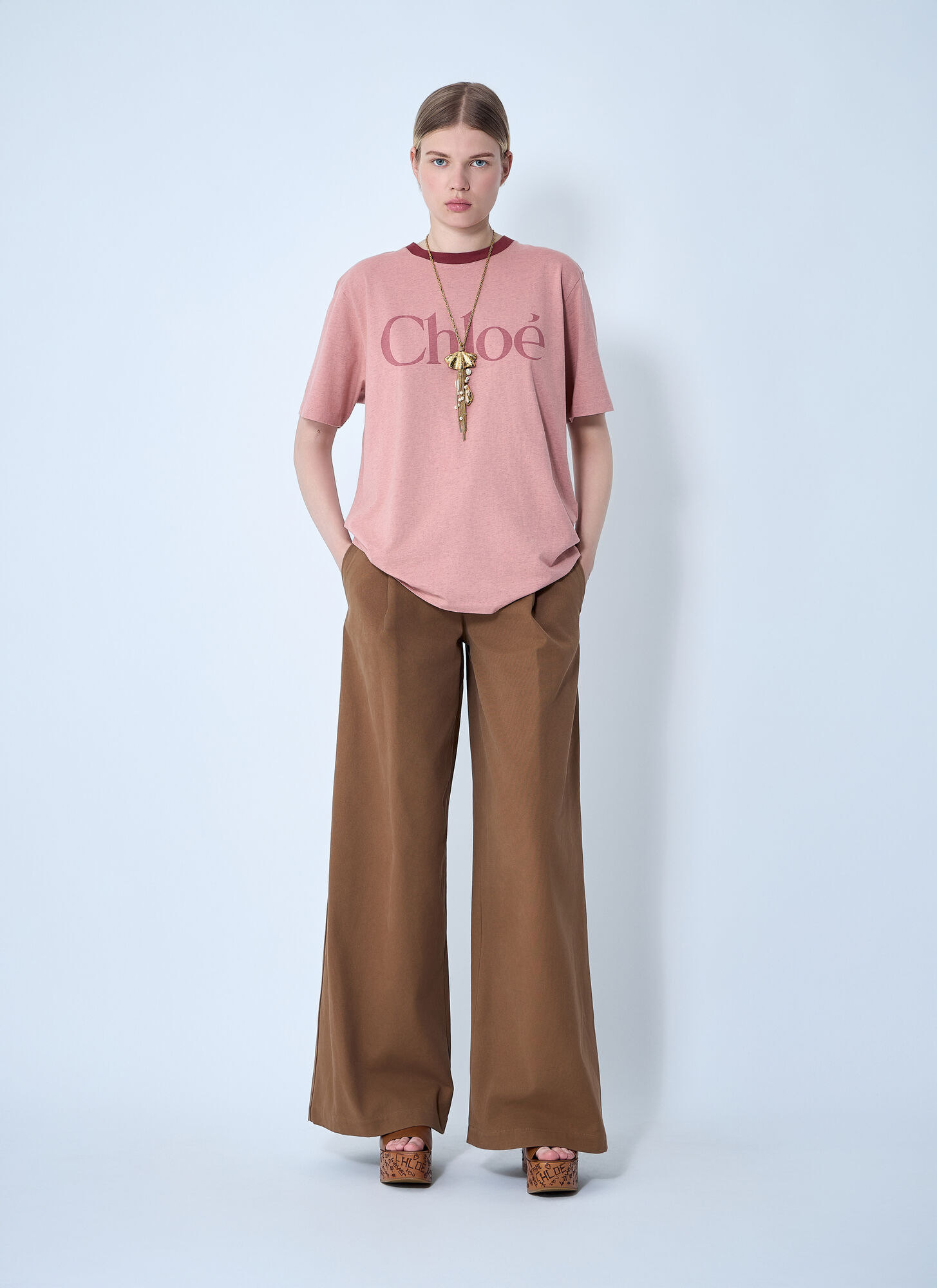  Chloé Chloé Logo Motif T-shirt - Frau T-shirts Pink M 