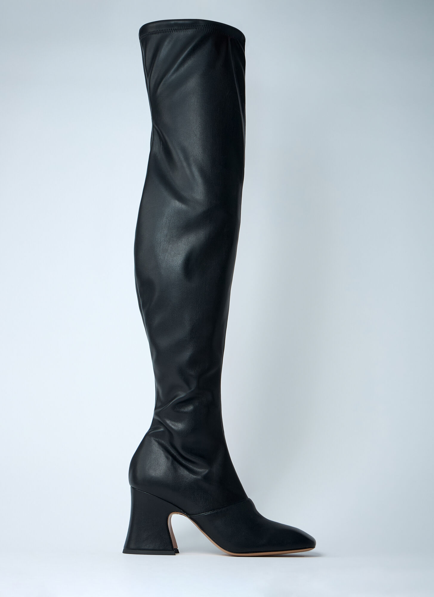 Chloé Janis 80 Faux Leather Over-the-knee Boots In Black
