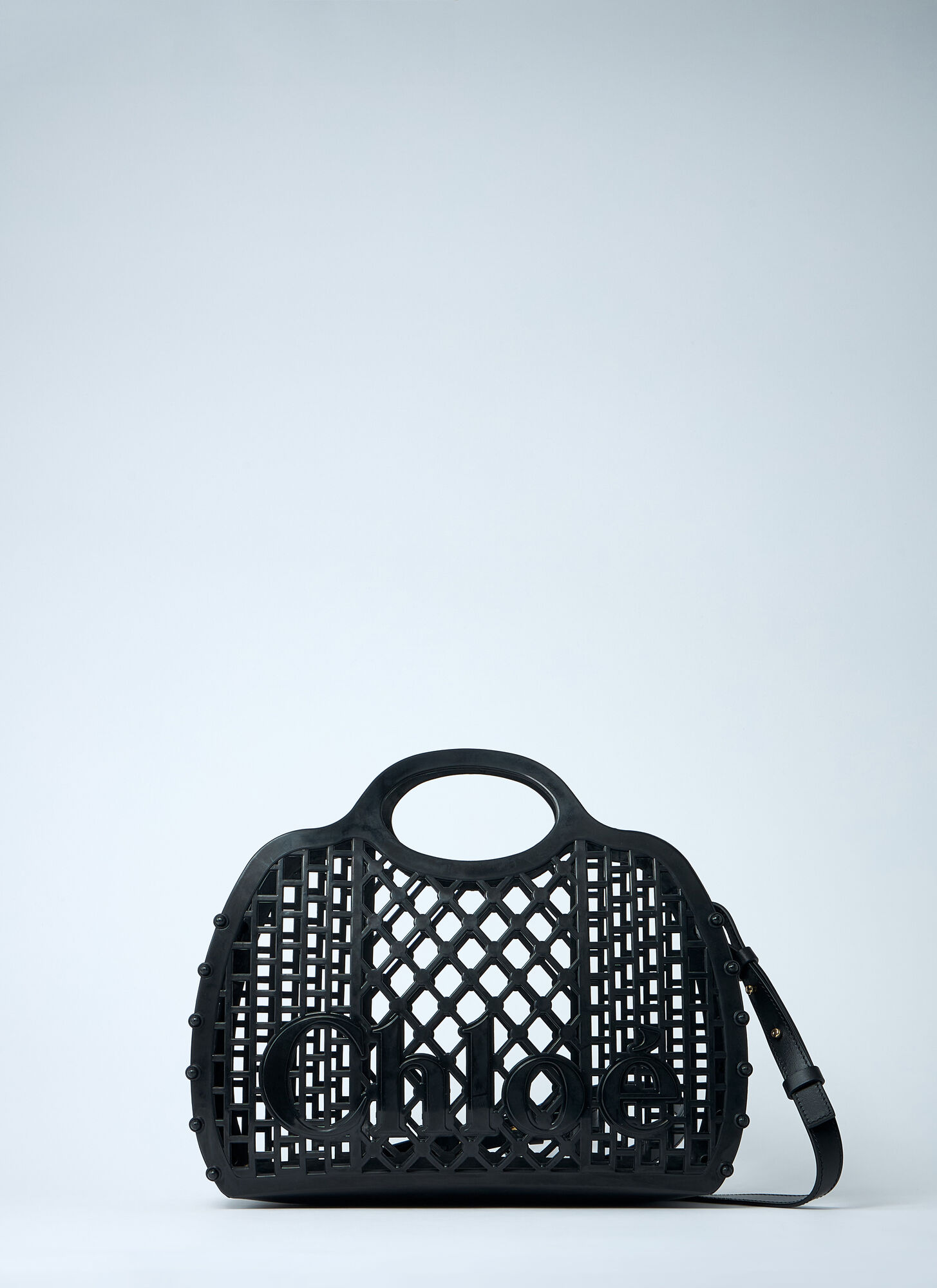Chlo Cage Jelly Tote Bag - Woman Shoulder Bags Black One Size