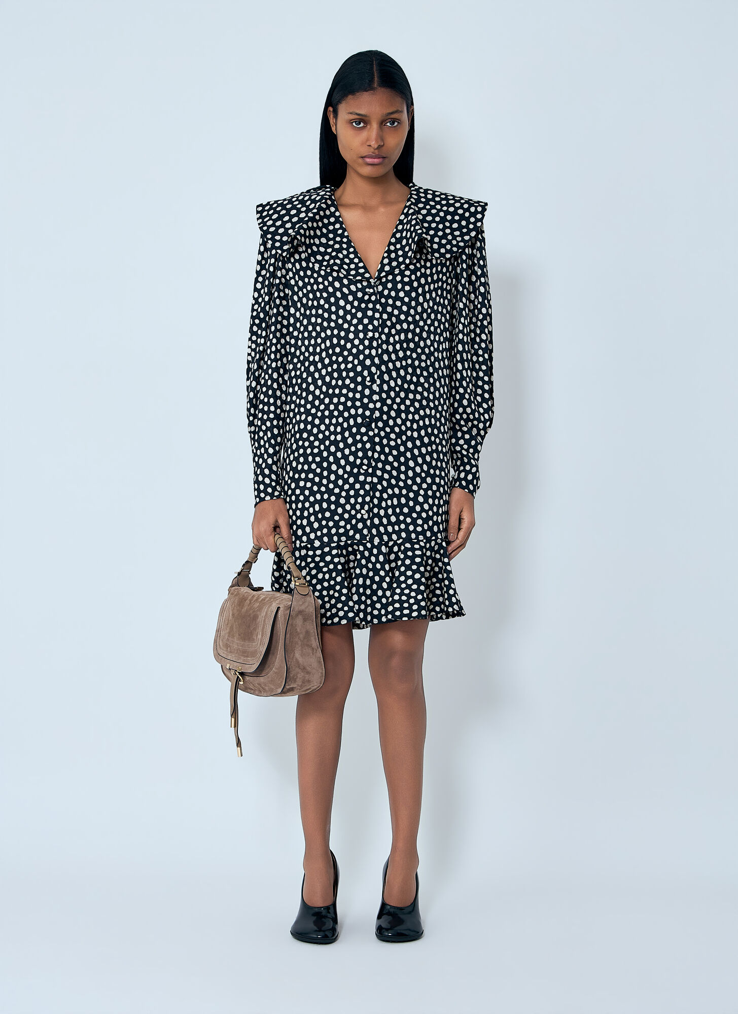  Chloé Chloé Polka-dot Mini Dress - Frau Kleider Black Fr - 38 