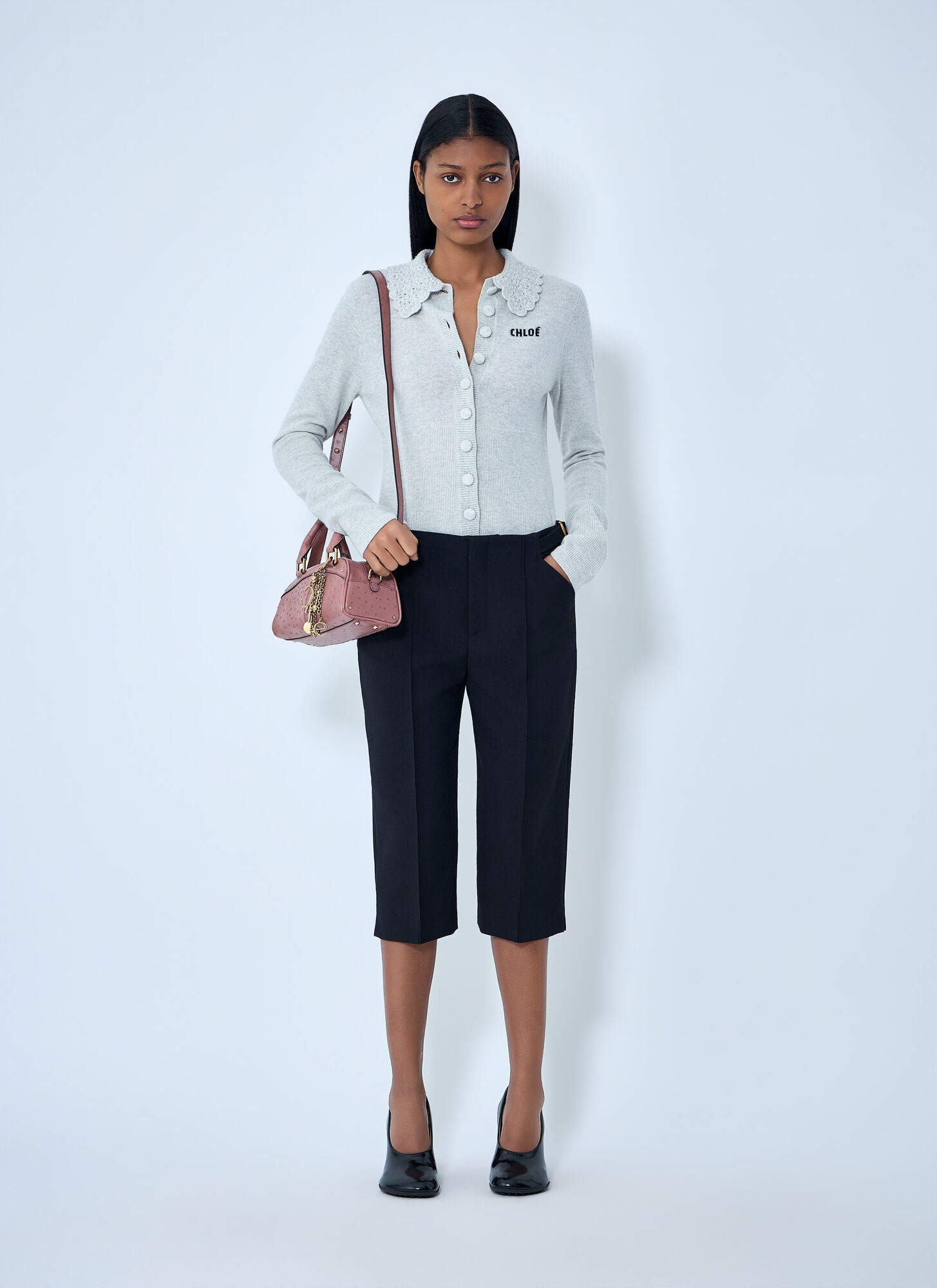  Chloé Chloé Logo Cardigan - Frau Strick Grey S 