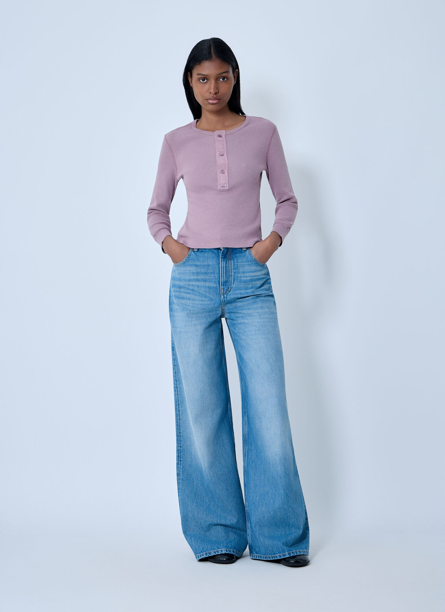  Chloé Chloé Henley T-shirt - Frau Tops Purple M 