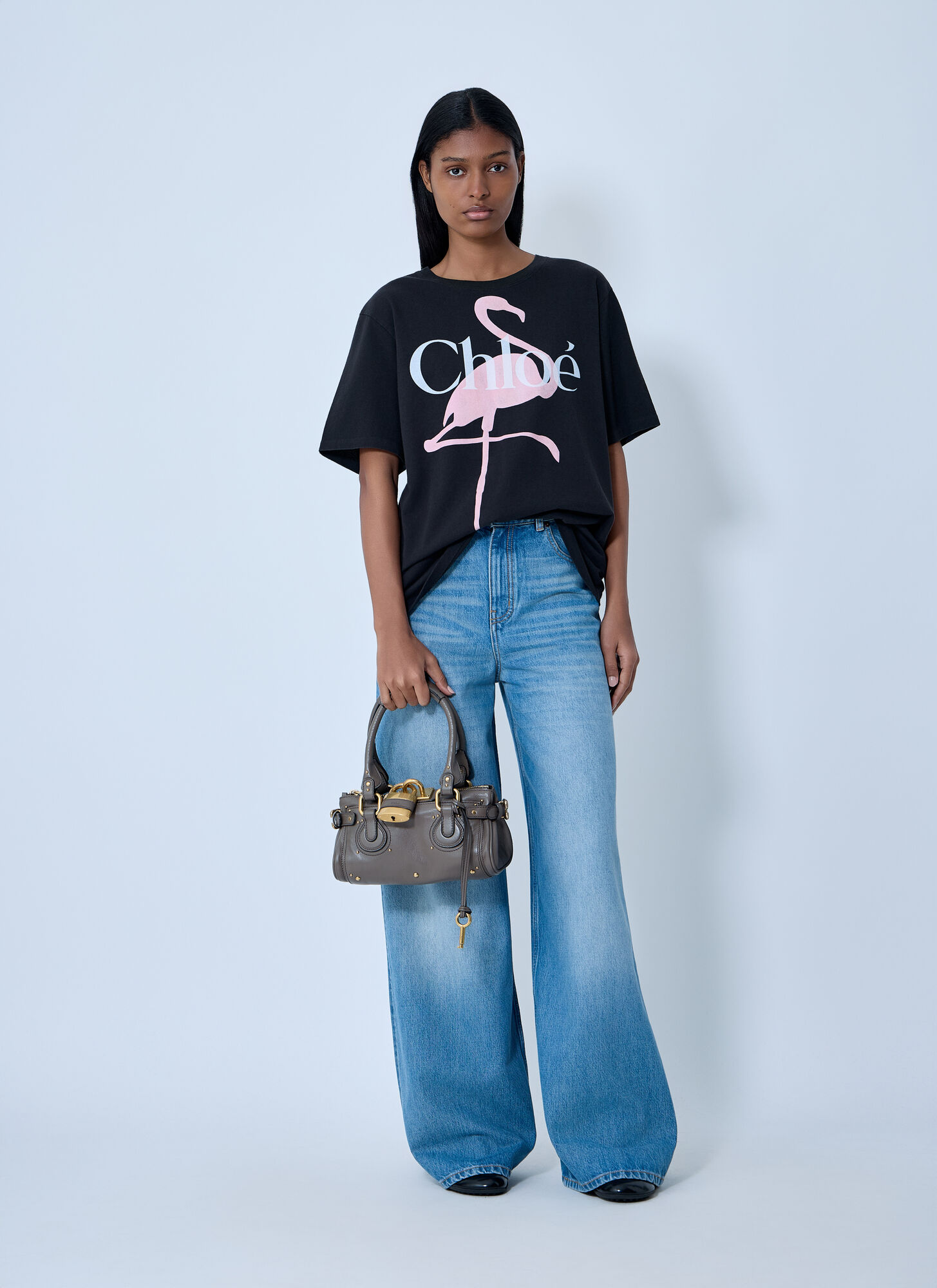  Chloé Chloé Logo Motif T-shirt - Frau T-shirts Grey S 