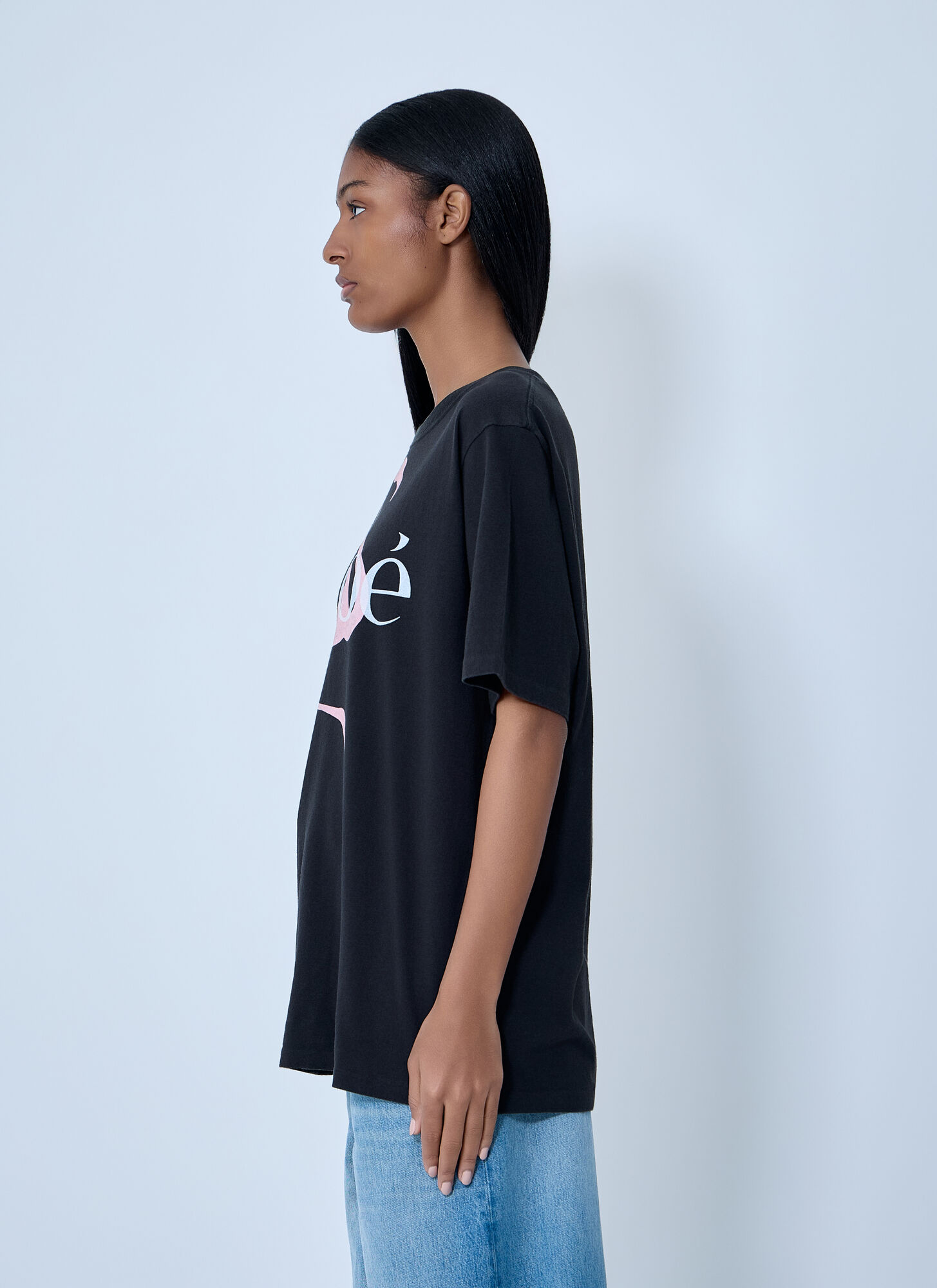  Chloé Chloé Logo Motif T-shirt - Frau T-shirts Grey S 