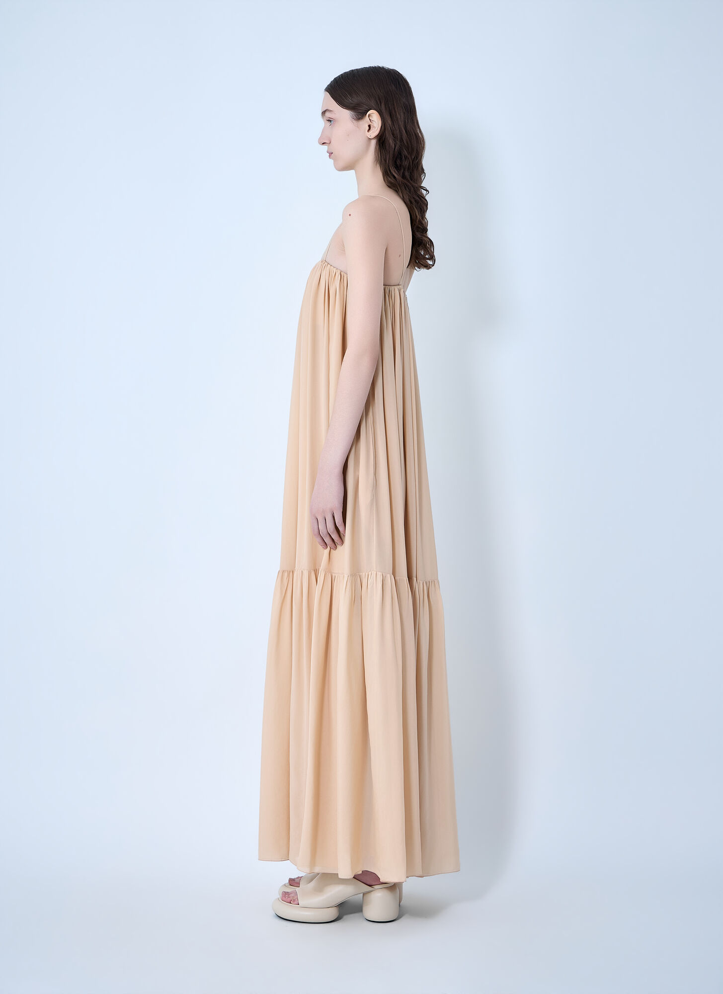  Chloé Chloé Silk Long Dress - Frau Kleider Beige Fr - 34 