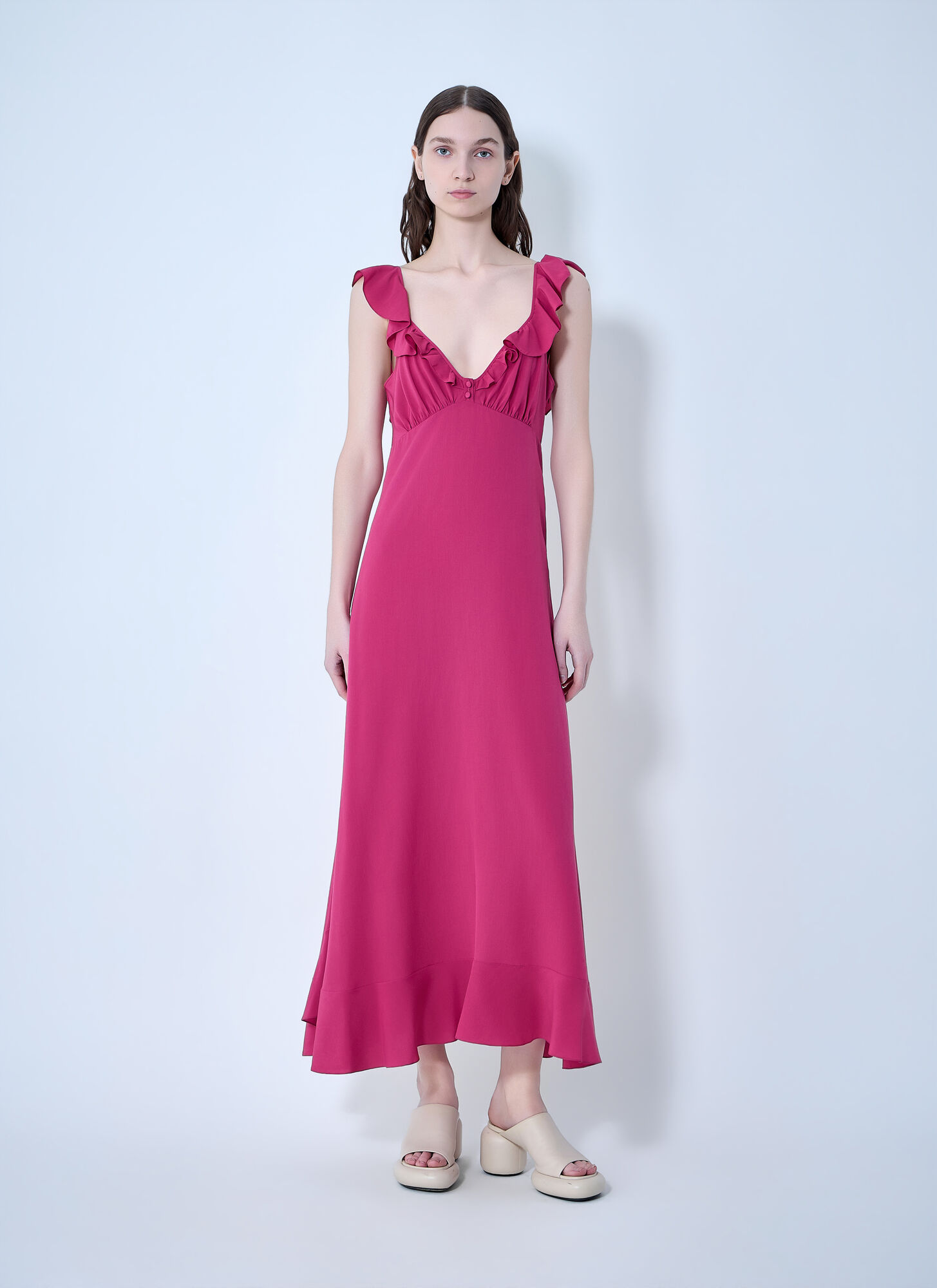  Chloé Chloé Ruffled Silk Dress - Frau Kleider Pink Fr - 38 