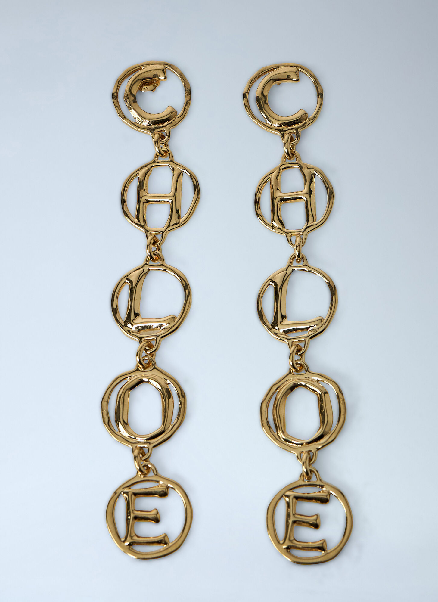 Chloé Women's Gold Script Earrings - Woman Jewellery One Size - Image 1