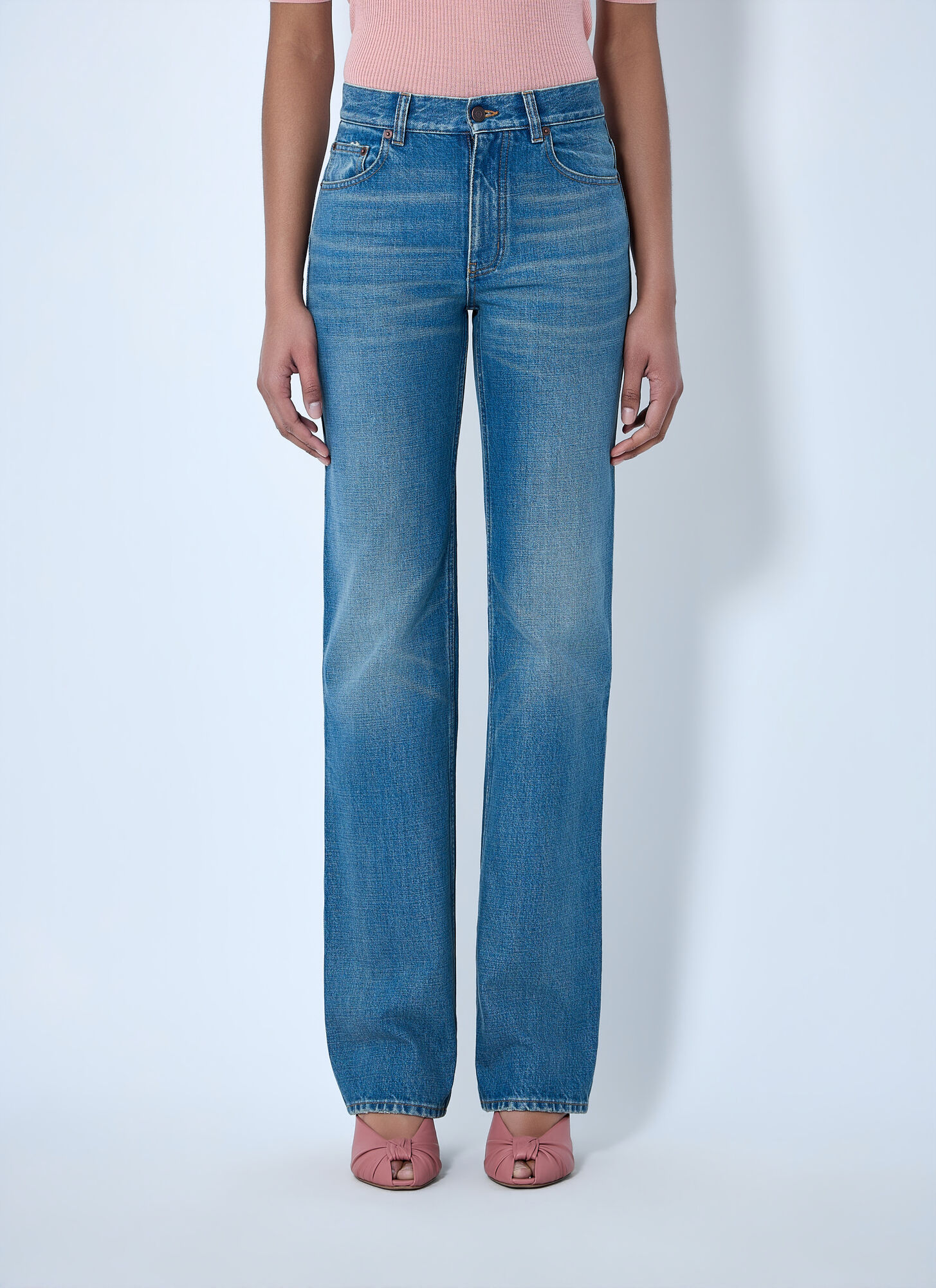 Chloé , Straight Fit Jeans, Female, Blue, W26, Straight-Leg Denim Jeans - Image 3