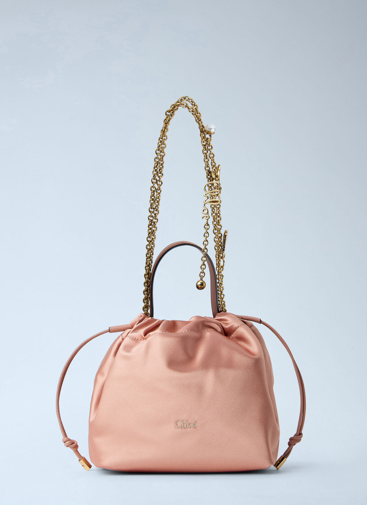 Chloé Drawstring Chain Icons Handle Bag - Woman Handbags Pink One Size - Immagine 1