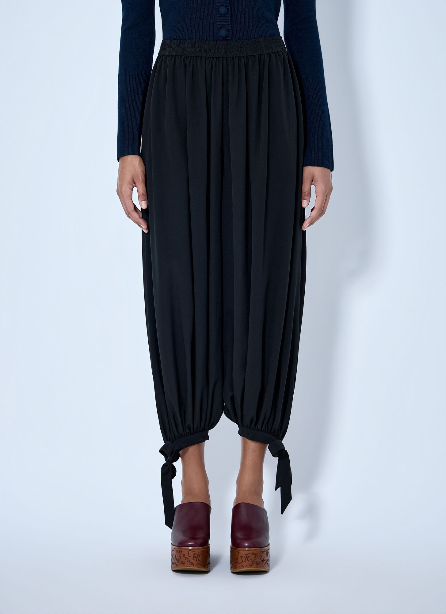 Chloé Fluid Pleated Trousers - Female - Tapered Trousers - Black - S - Trousers - Image 3