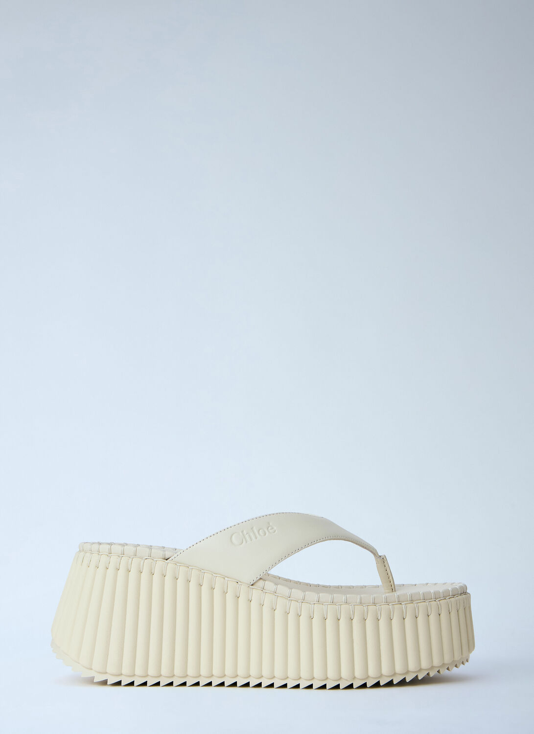 Chloé Nama Wedge Sandals In White