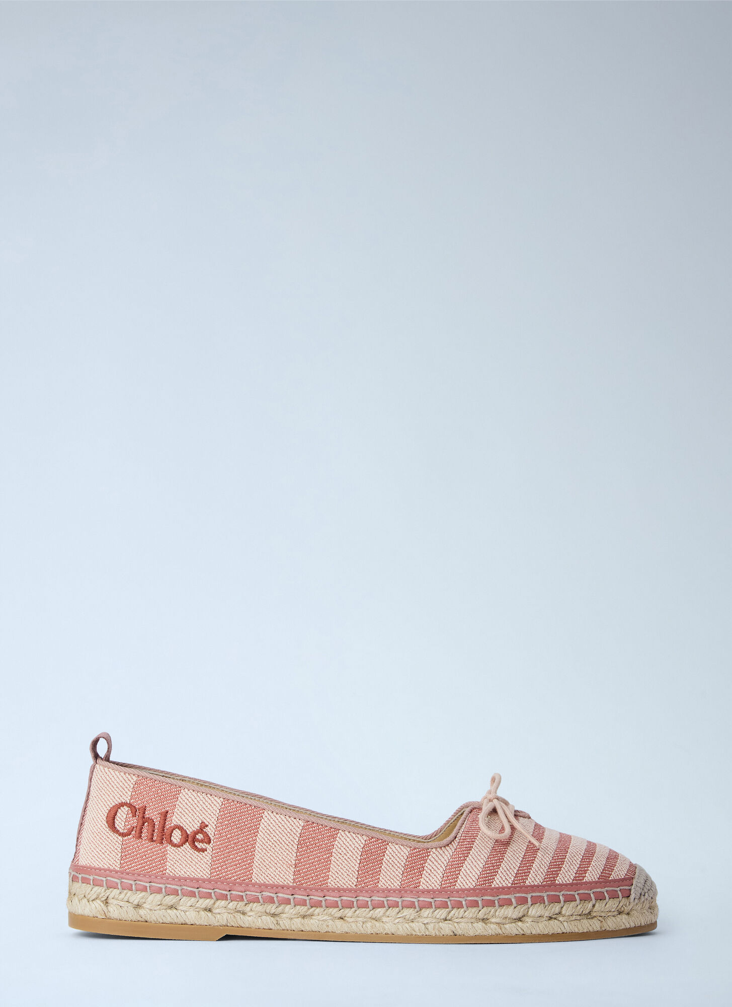 Chloé Women's Pink Isla Striped Canvas Espadrilles - Woman Flats Eu - 36