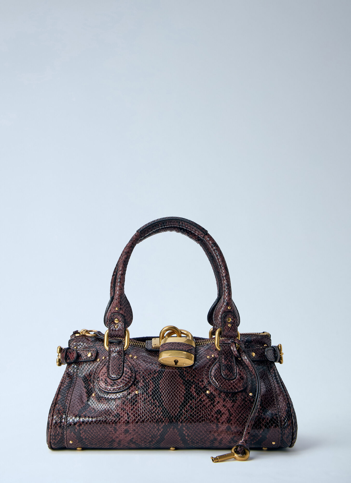 Chloé Women's Burgundy Paddington Embossed Python Effect Shoulder Bag - Woman Shoulder Bags One Size