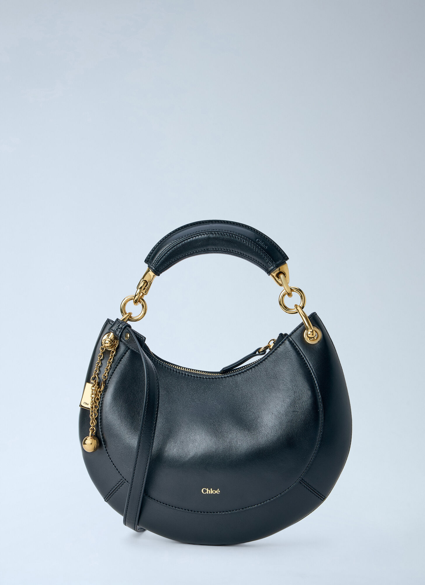 Chloé Women's Blue Black Leather Marcie Shoulder Bag - Image 4