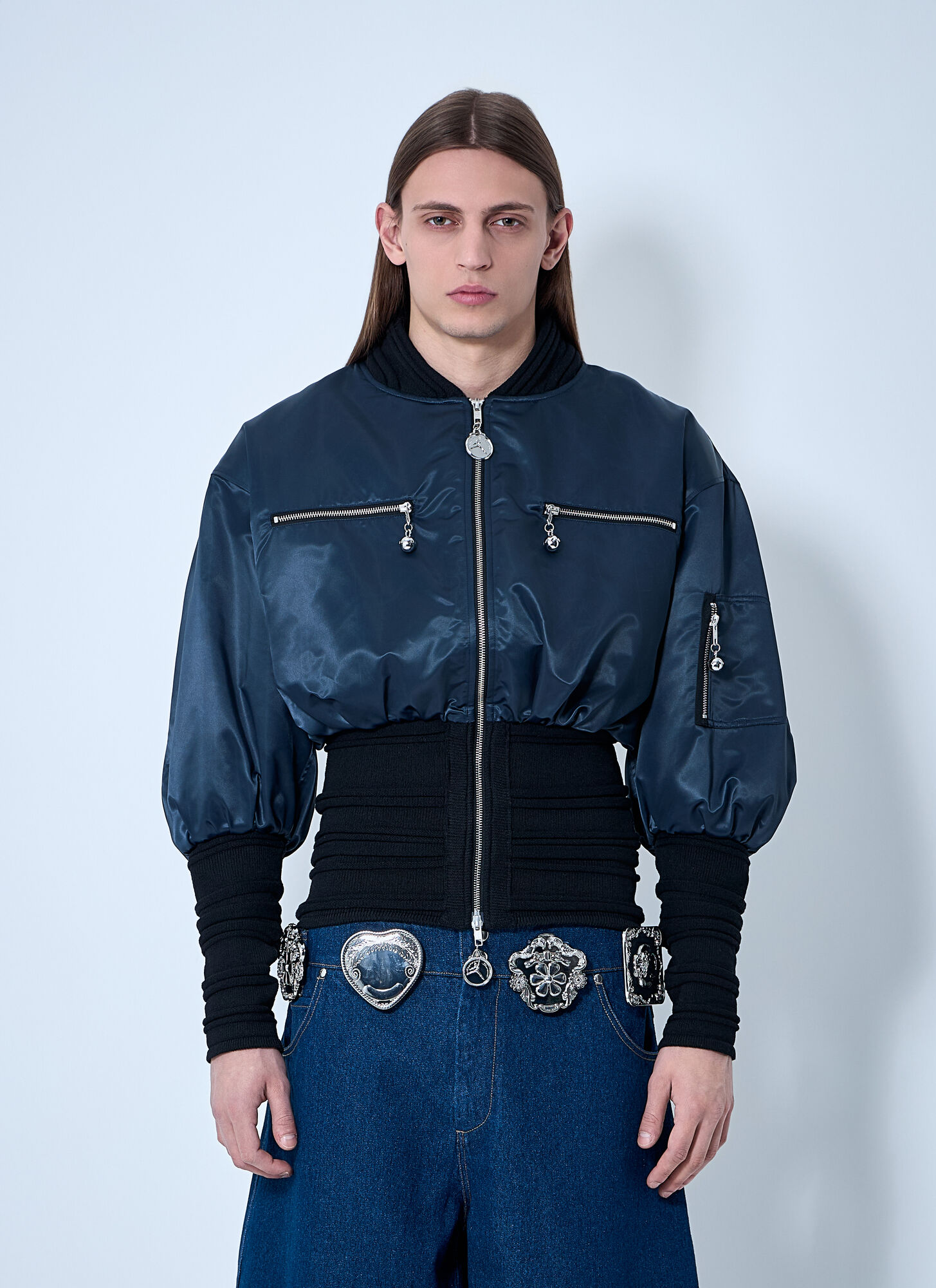 Chopova Lowena Men Little Birdy Bomber Jacket In Blue