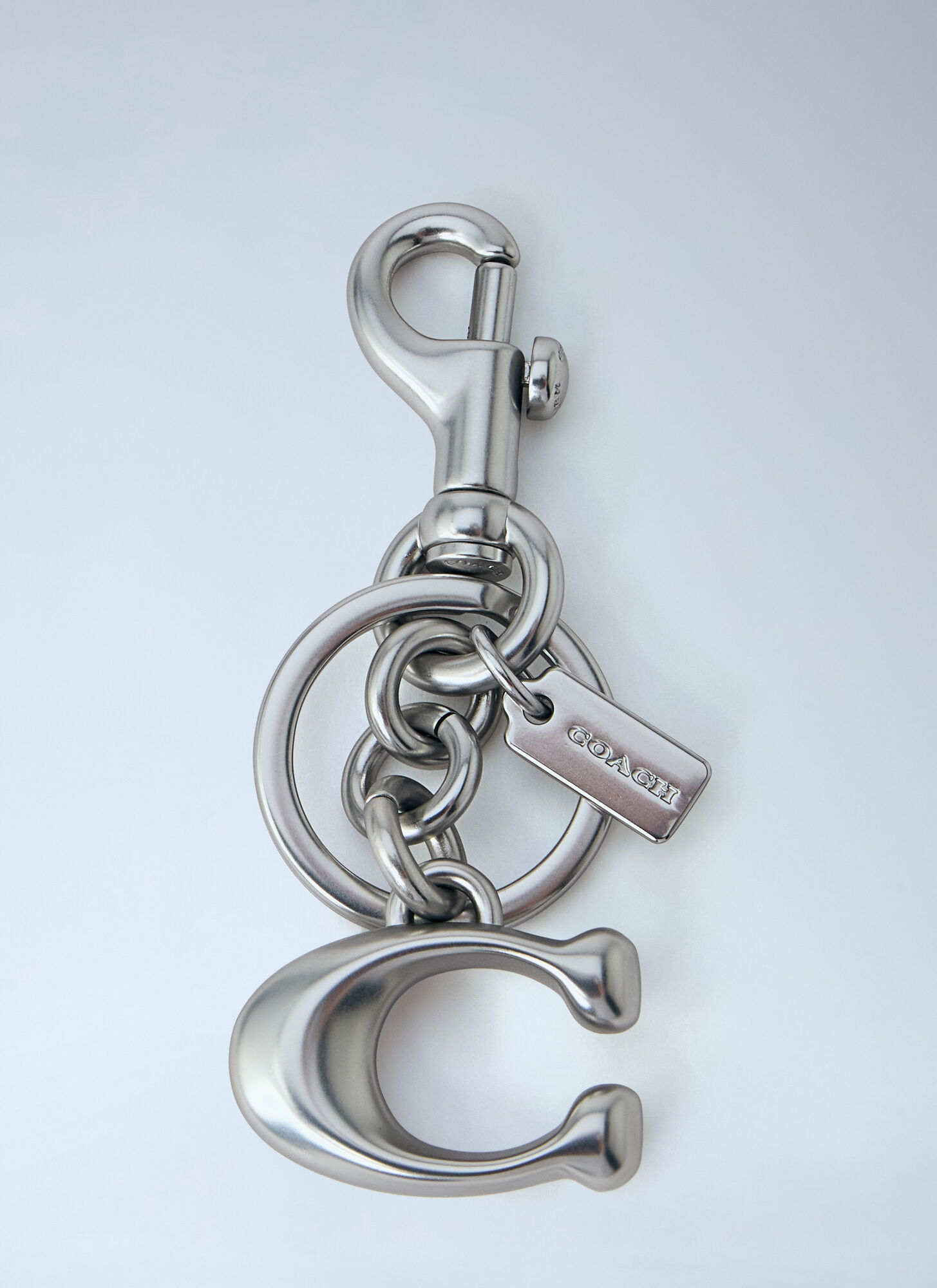Coach Women's Silver Signature C Bag Charm - Woman Keyrings One Size
