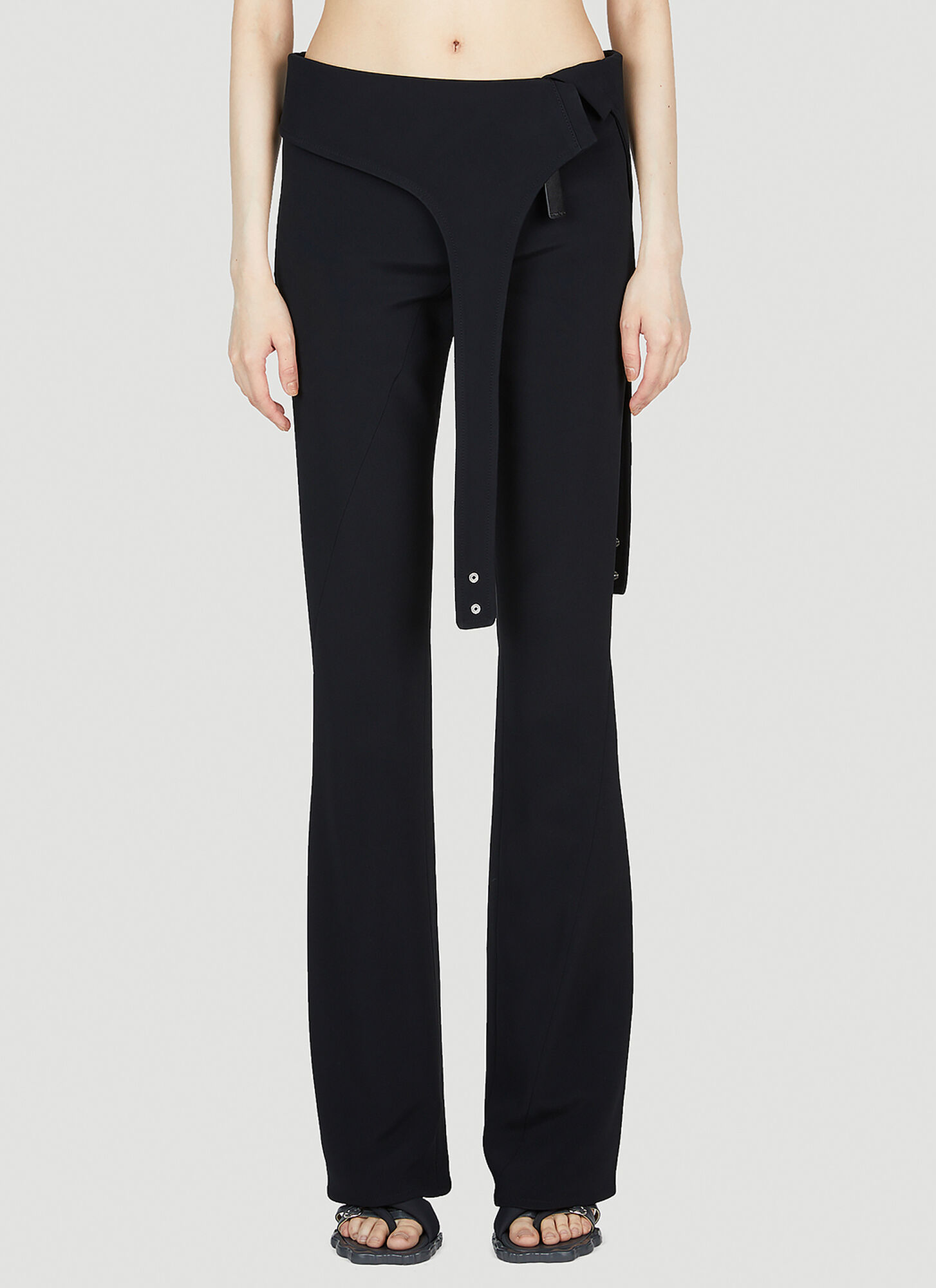 Courrèges Diving Crepe Pants - Woman Pants Black Fr - 34
