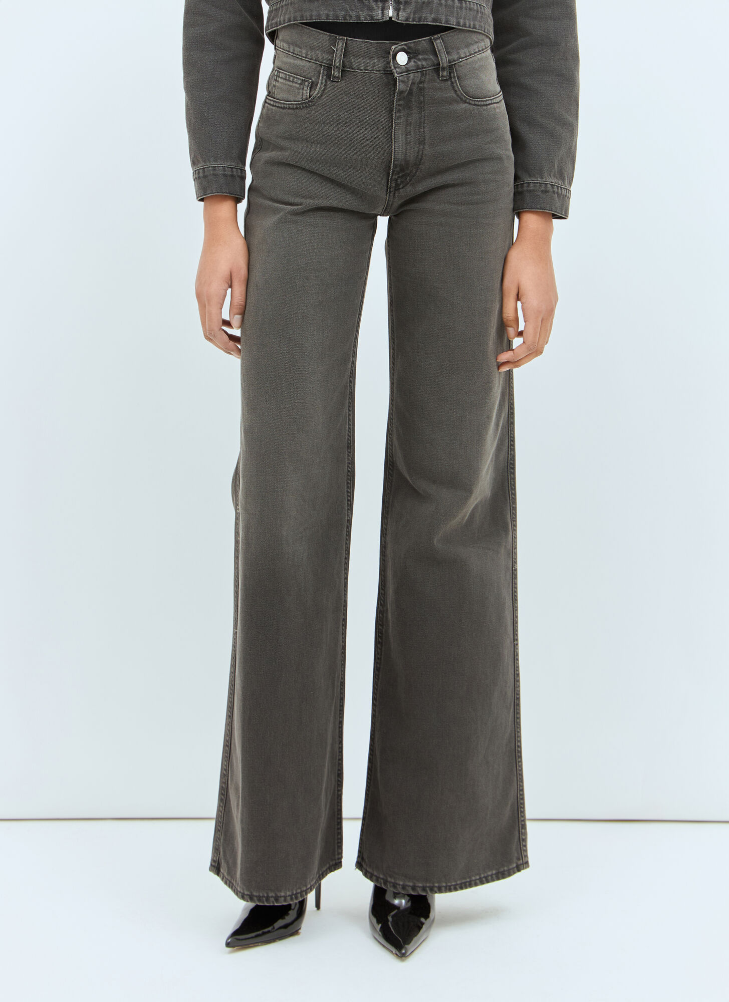 Coperni Wide Leg Jeans - Woman Jeans Grey M　コペルニ ワイドレッグ ジーンズ - 女性ジーンズ グレー M Coperni