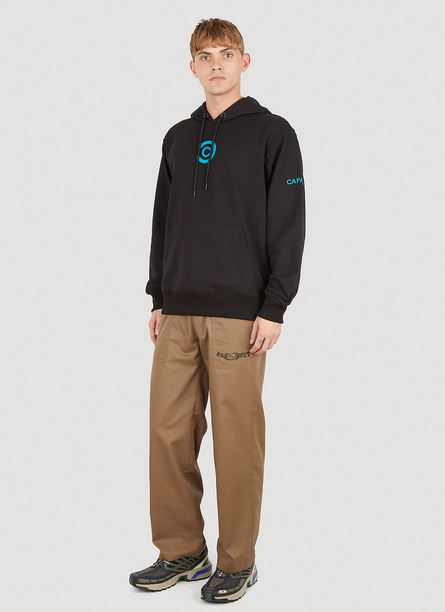  Capasa Milano Capasa Milano Logo Embroidery Hooded Sweatshirt - Mann Sweatshirts Black M 