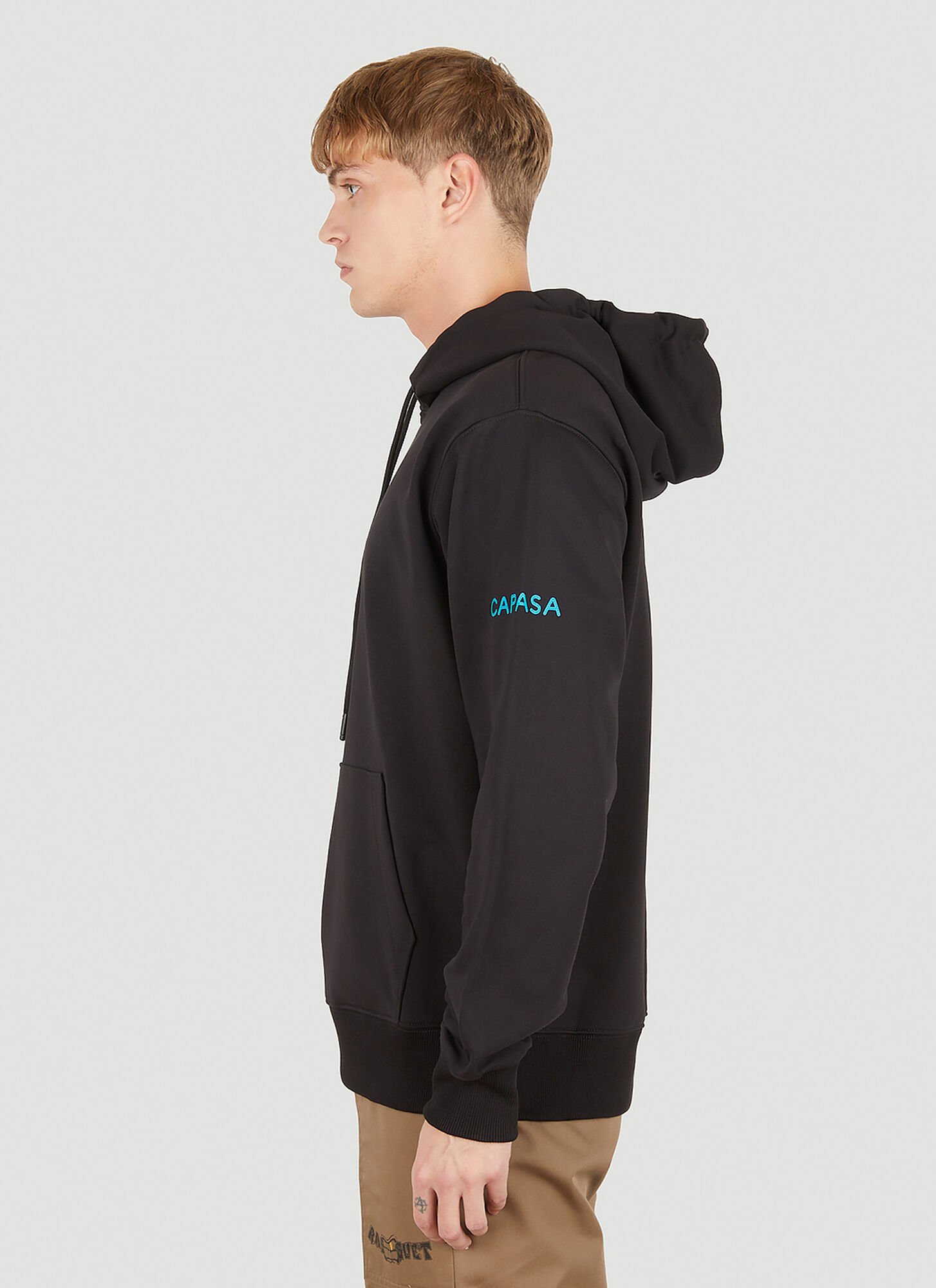  Capasa Milano Capasa Milano Logo Embroidery Hooded Sweatshirt - Mann Sweatshirts Black M 
