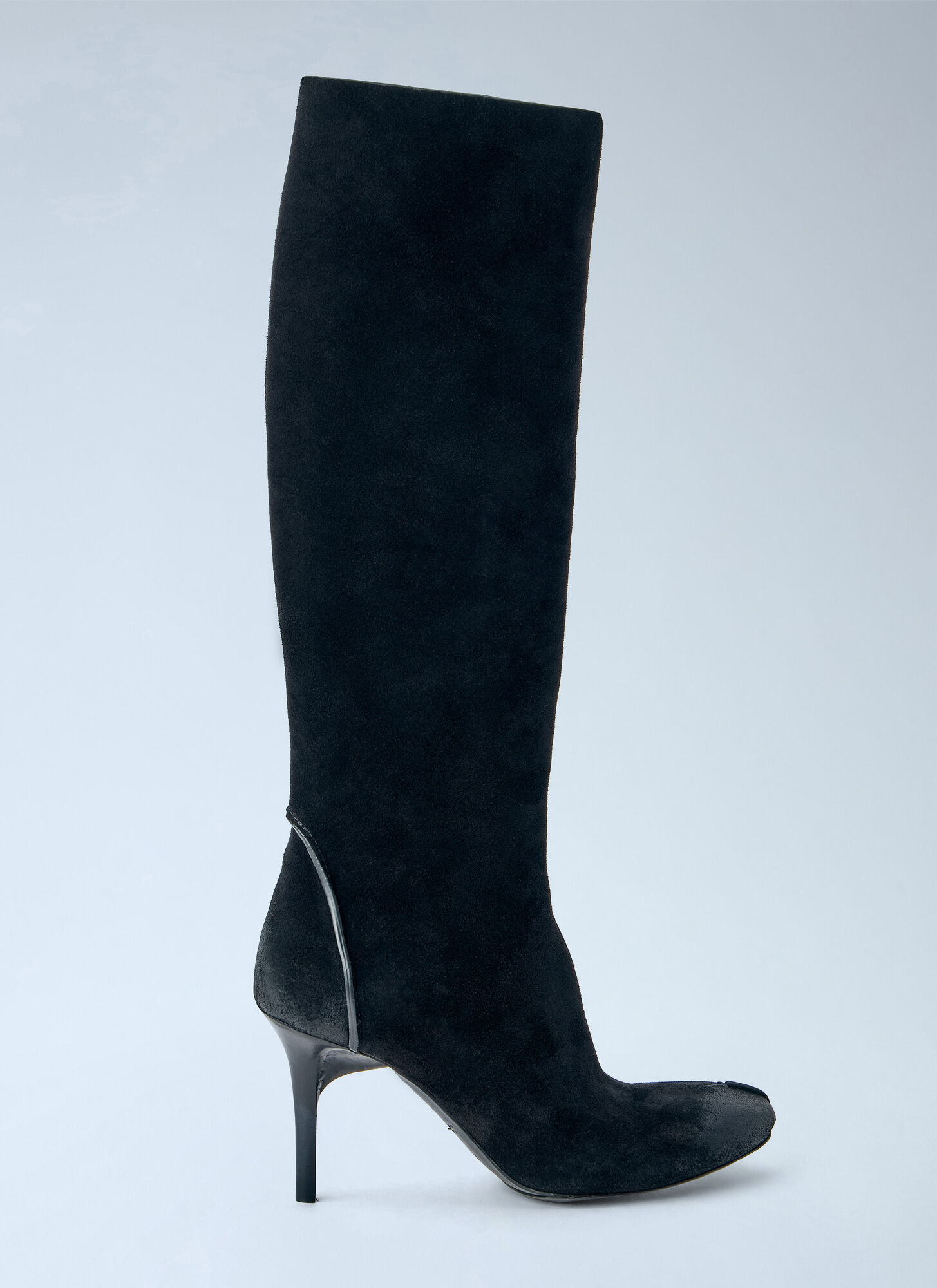 Capasa Milano Women's Black Suede Knee-High Boots - Woman Boots Eu - 37