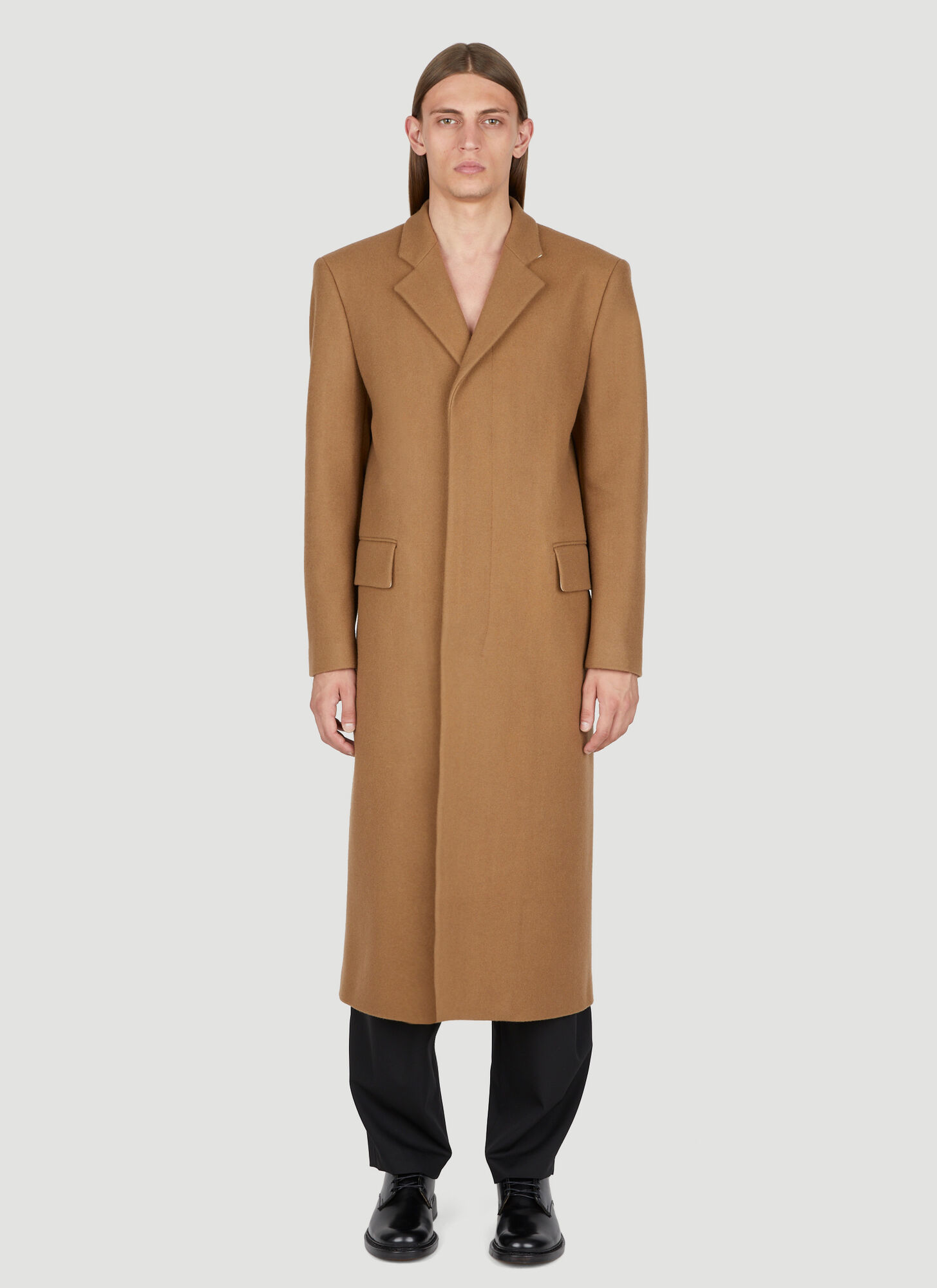Diomene Wool Coat In Camel