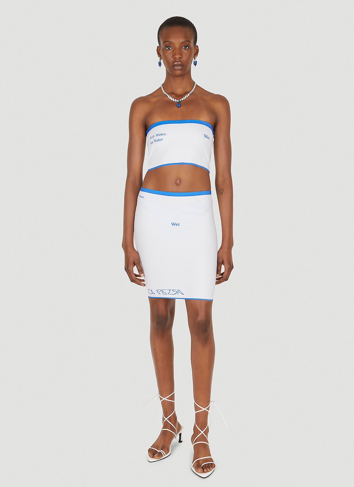  Di Petsa Di Petsa Wet Script Skirt - Frau Röcke White S 