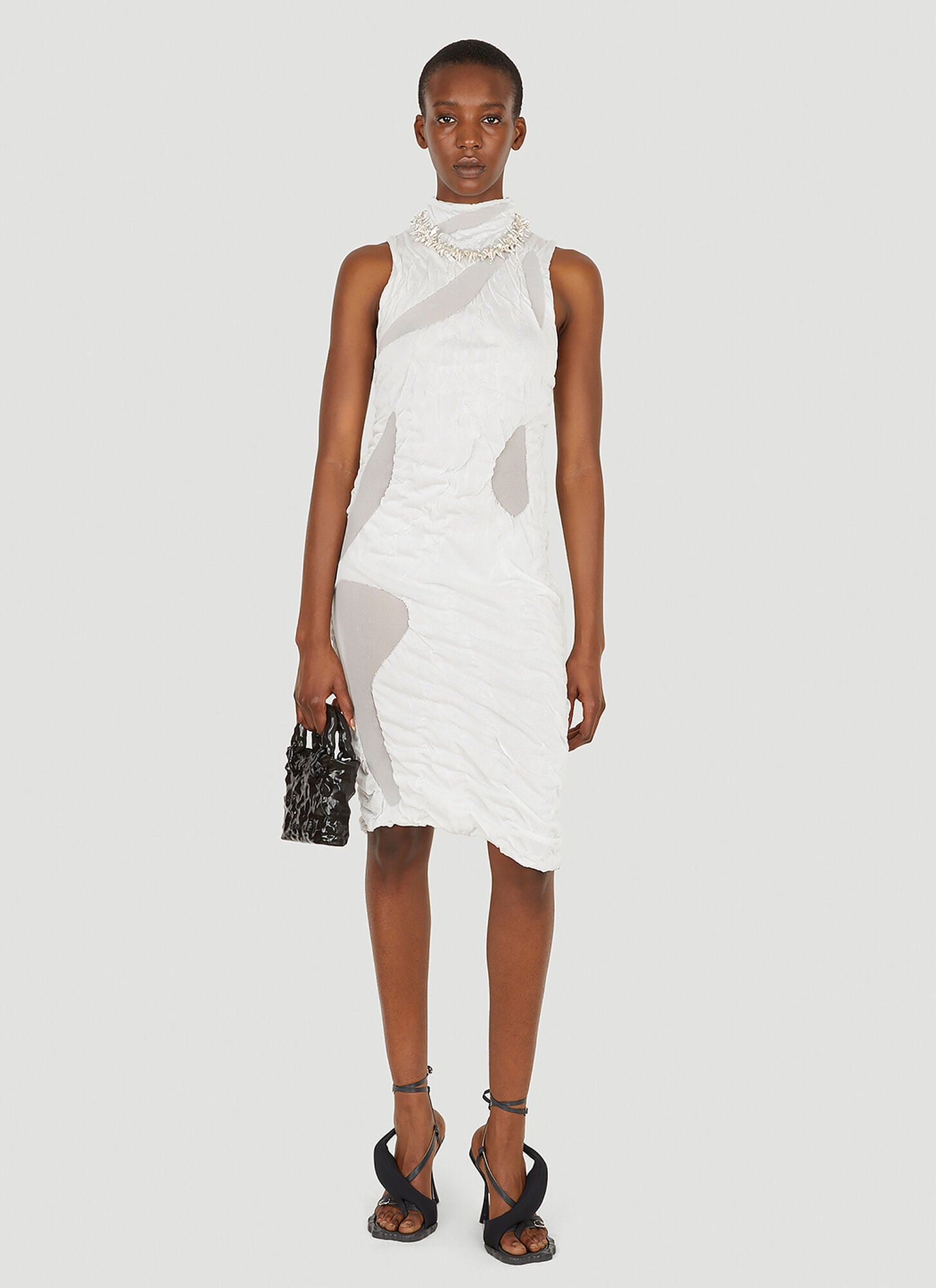  Di Petsa Di Petsa Wet Look Mini Dress - Frau Kleider White S 