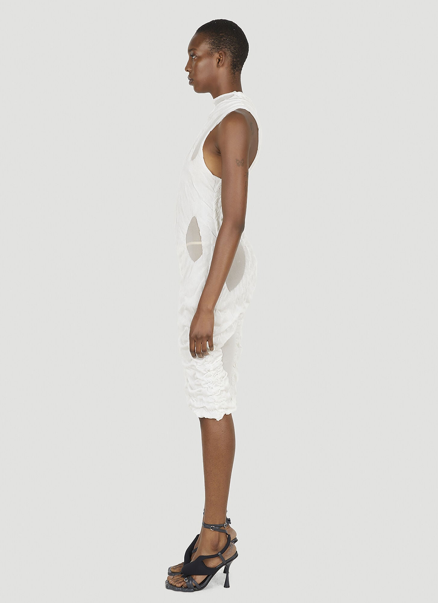  Di Petsa Di Petsa Wet Look Mini Dress - Frau Kleider White S 