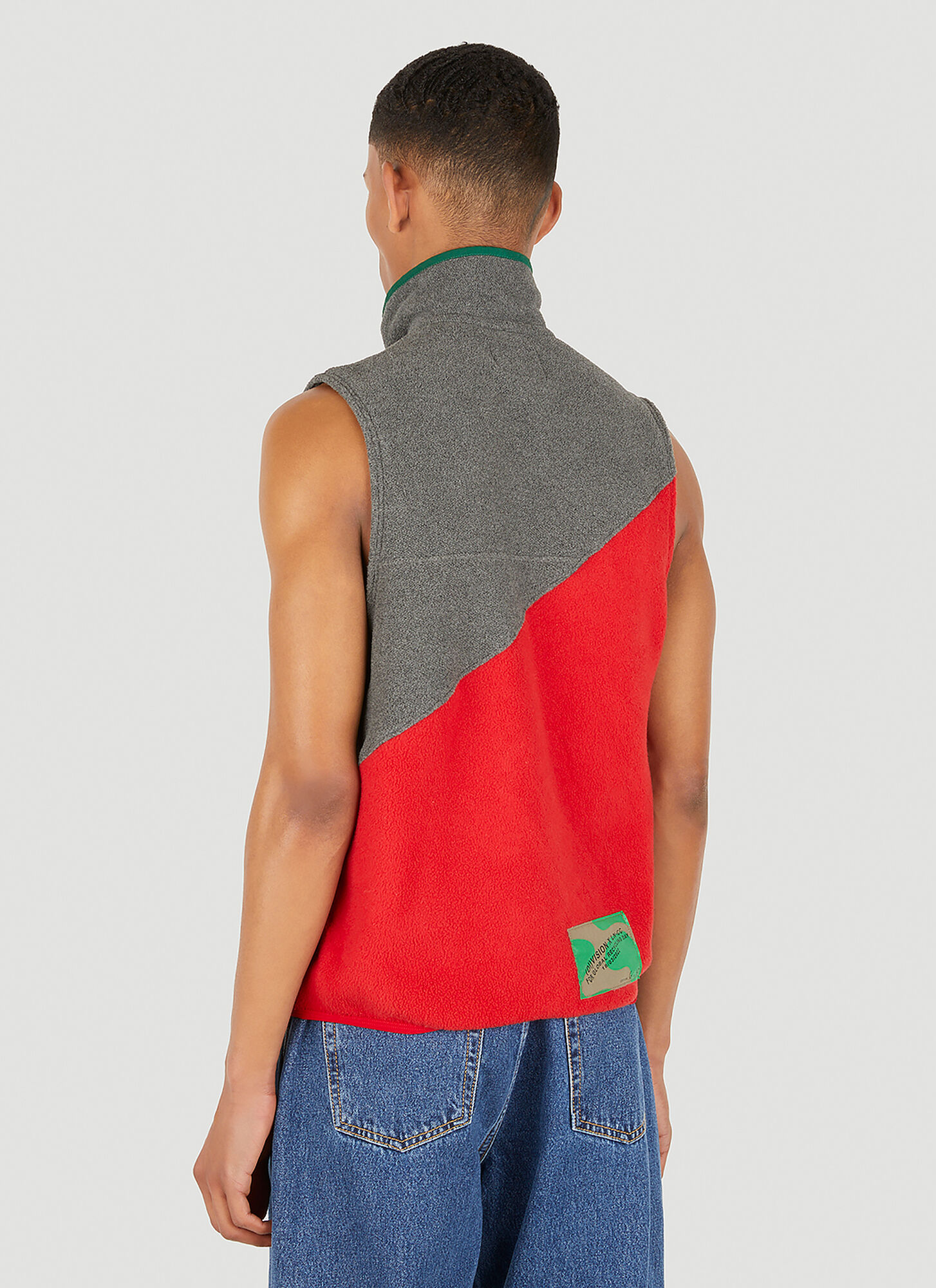  (di)vision (di)vision (di)construct Fleece Split Sleeveless Top - Mann Tops Red S 