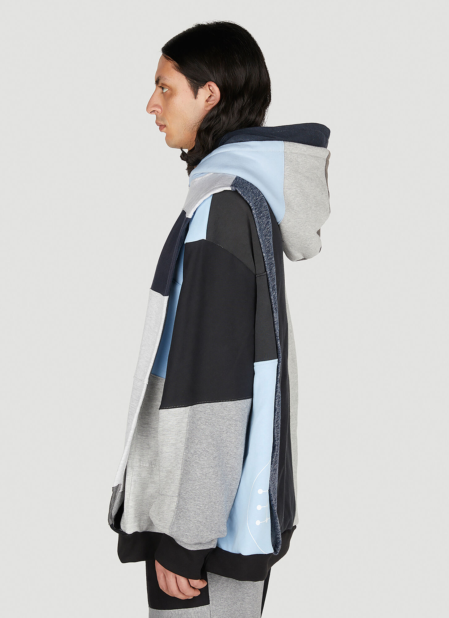  (di)vision (di)vision (di)construct Hooded Sweatshirt - Mann Sweatshirts Grey One Size 