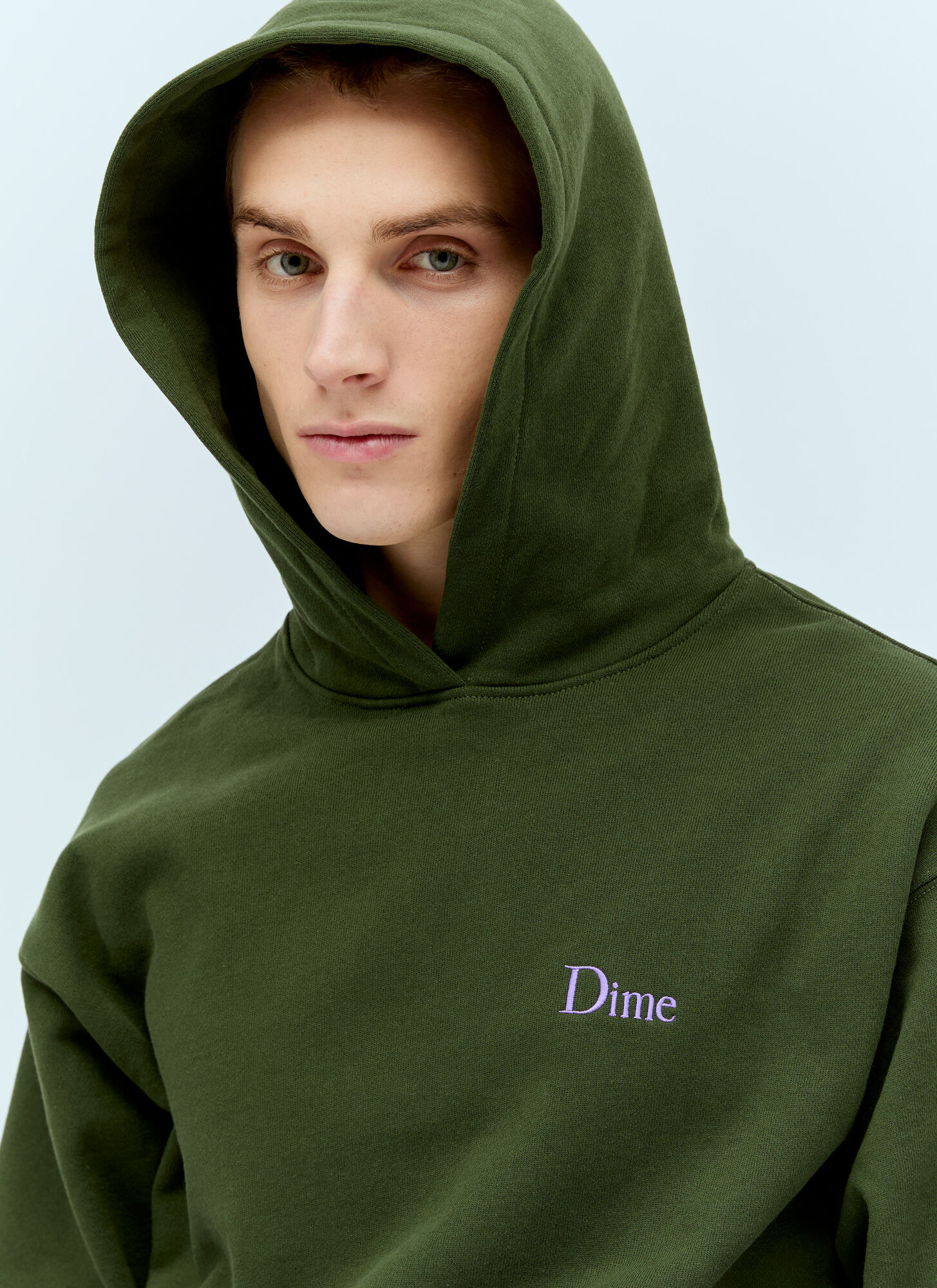  Dime Dime Classic Small Logo Hooded Sweatshirt - Mann Sweatshirts Green M 