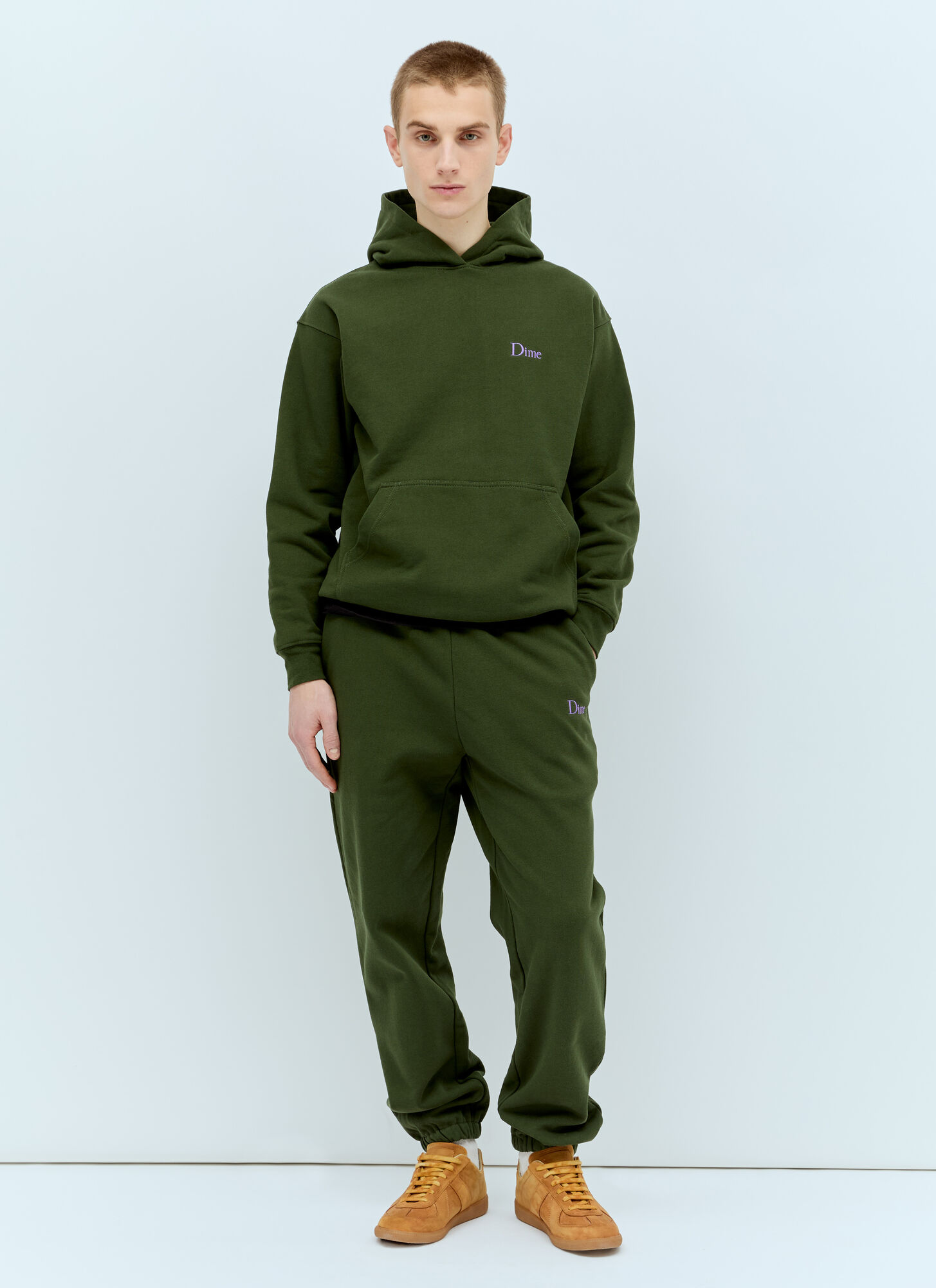  Dime Dime Classic Small Logo Hooded Sweatshirt - Mann Sweatshirts Green M 