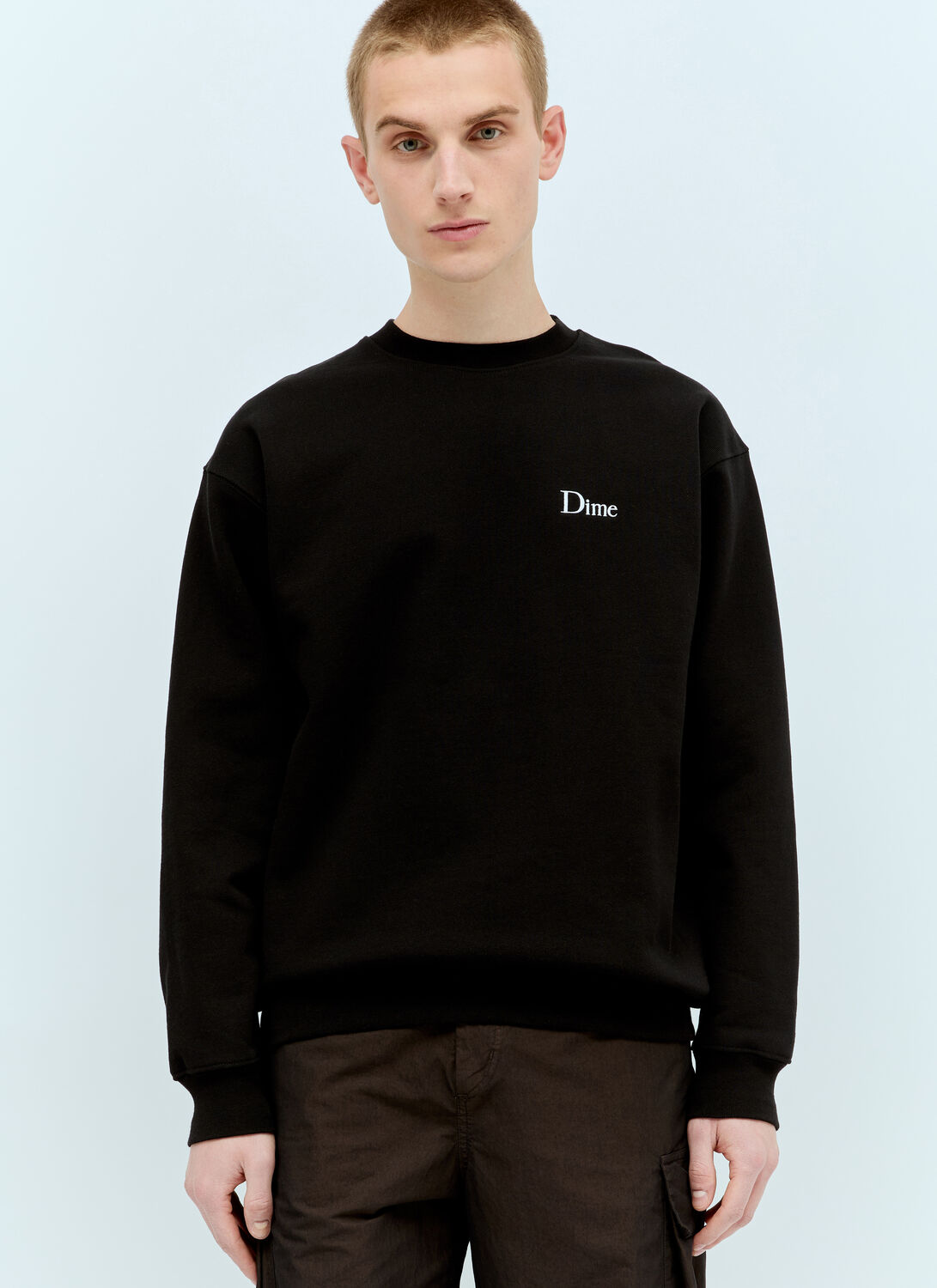 Shop Dime Classic Small Logo Hooded Sweatshirt In Black