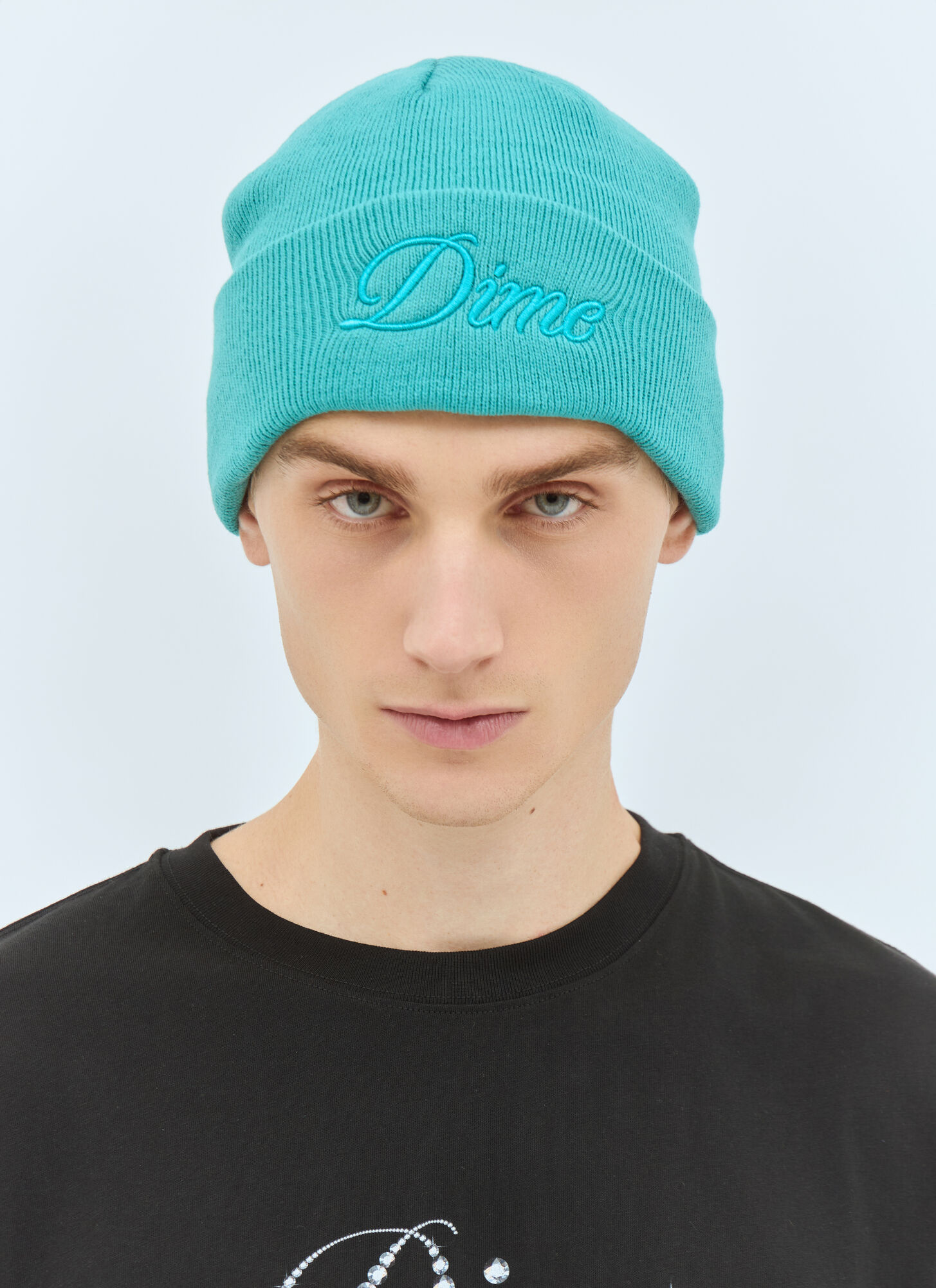 Dime Cursive Beanie Hat In Blue