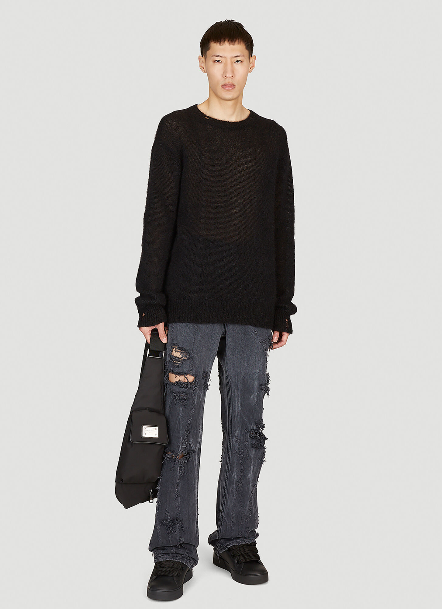  Dolce & Gabbana Dolce & Gabbana Distressed Denim Jeans - Mann Jeans Black It - 48 
