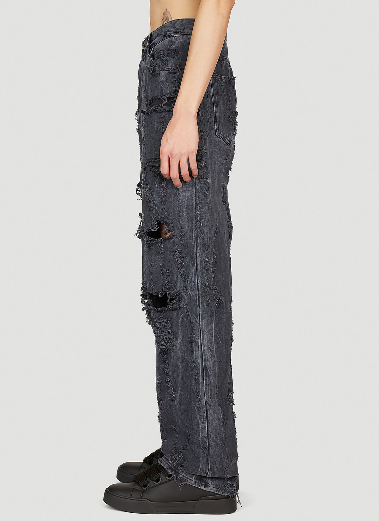  Dolce & Gabbana Dolce & Gabbana Distressed Denim Jeans - Mann Jeans Black It - 48 