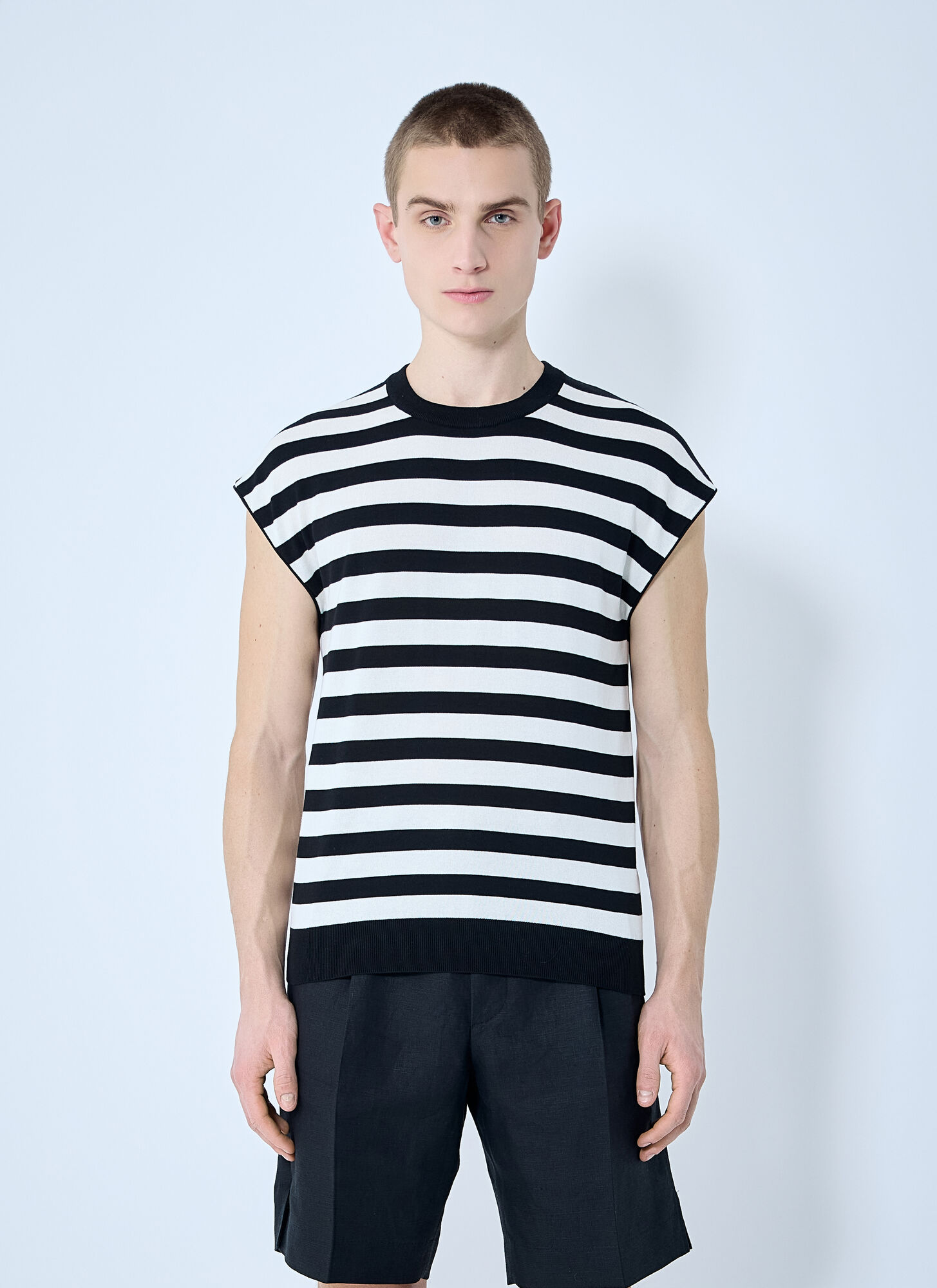 Dolce & Gabbana Men's Black Striped Tank Top - Man Tops Eu - 50