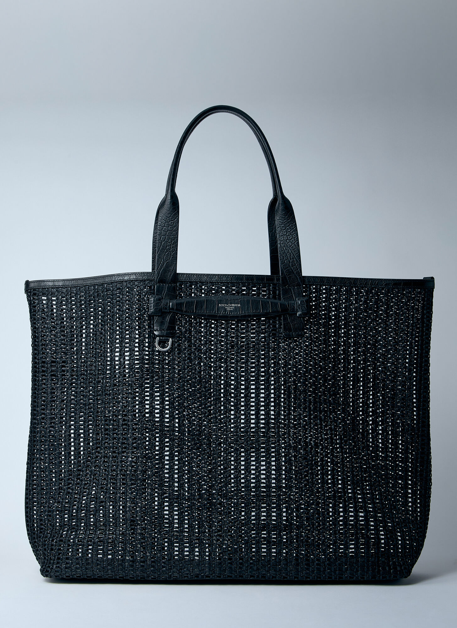 Dolce & Gabbana Woven Mesh Tote Bag - Man Tote Bags Black One Size