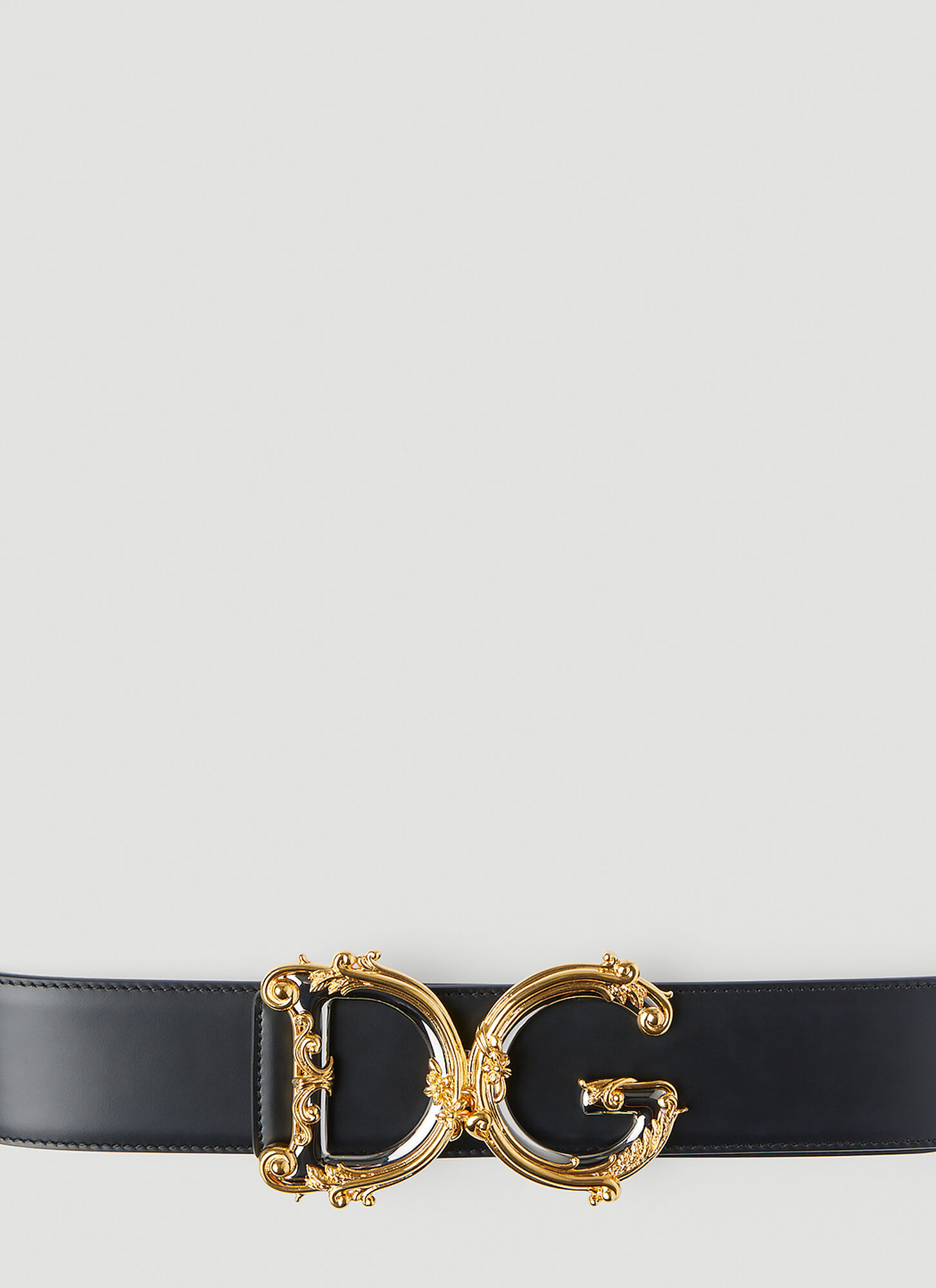 Dolce & Gabbana Women's Black Logo Plaque Belt - Woman Belts 80