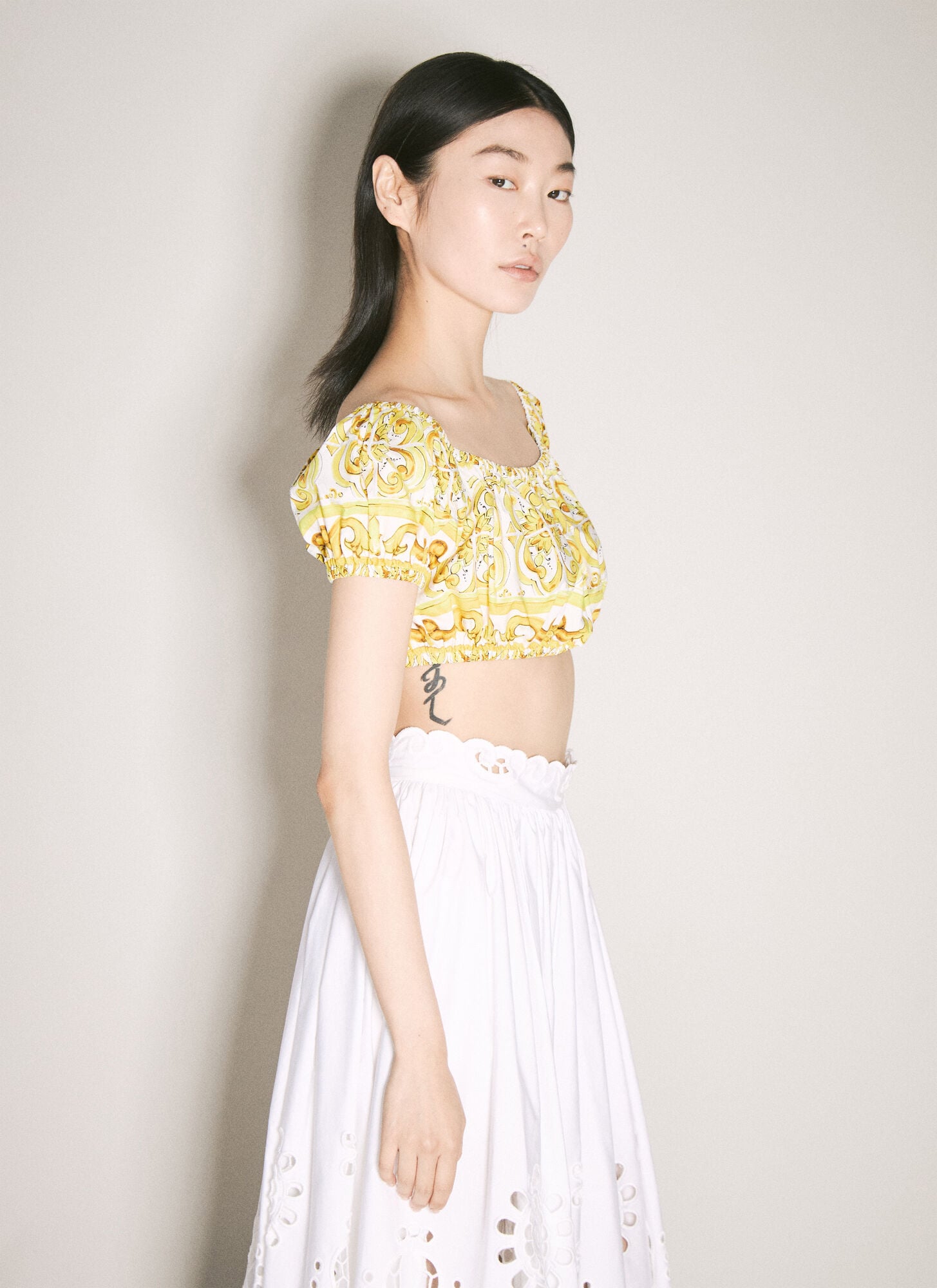  Dolce & Gabbana Dolce & Gabbana Majolica Print Crop Top - Frau Tops Yellow It - 38 