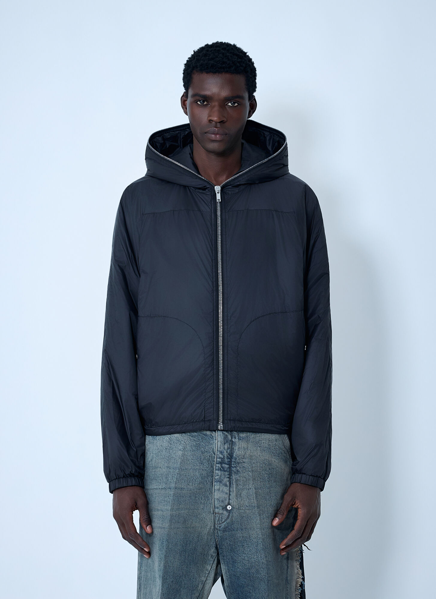 Rick Owens Drkshdw Sealed Winbreaker Jacket In Blue