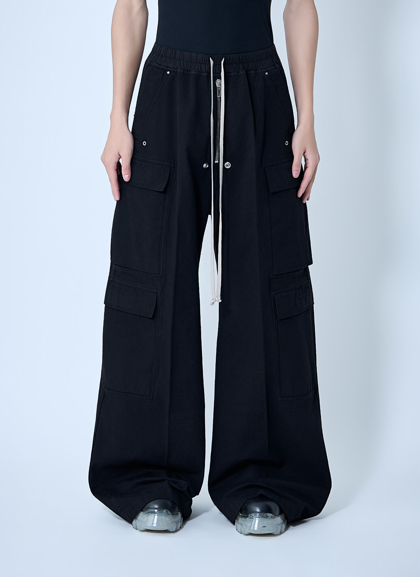 Rick Owens Drkshdw Men's Black Double Cargo Jumbo Belas Pants - Man Pants Xl