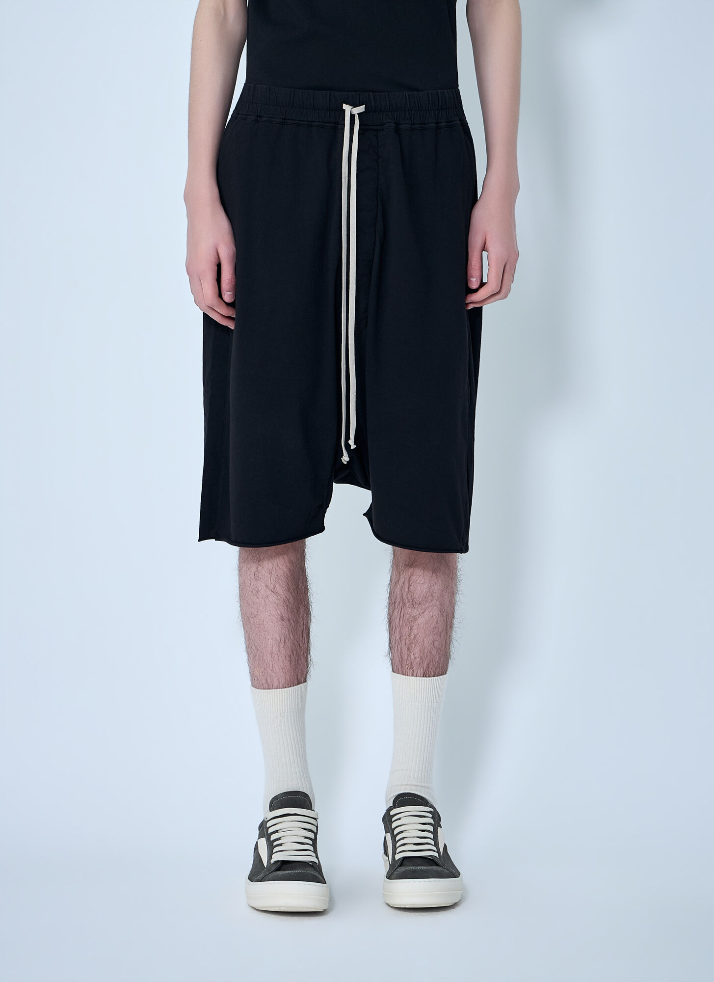 Rick Owens Rick Owens DRKSHDW Drop-crotch Drawstring Shorts - Man Shorts Black S　Rick Owens DRKSHDW ドロップクロッチ ドローストリング ショーツ - マン ショー