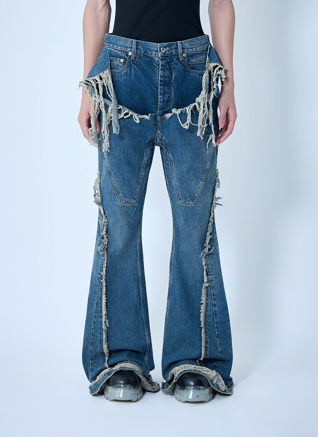 Rick Owens DRKSHDW Slivered Bootcut Jeans - Man Jeans Blue 30