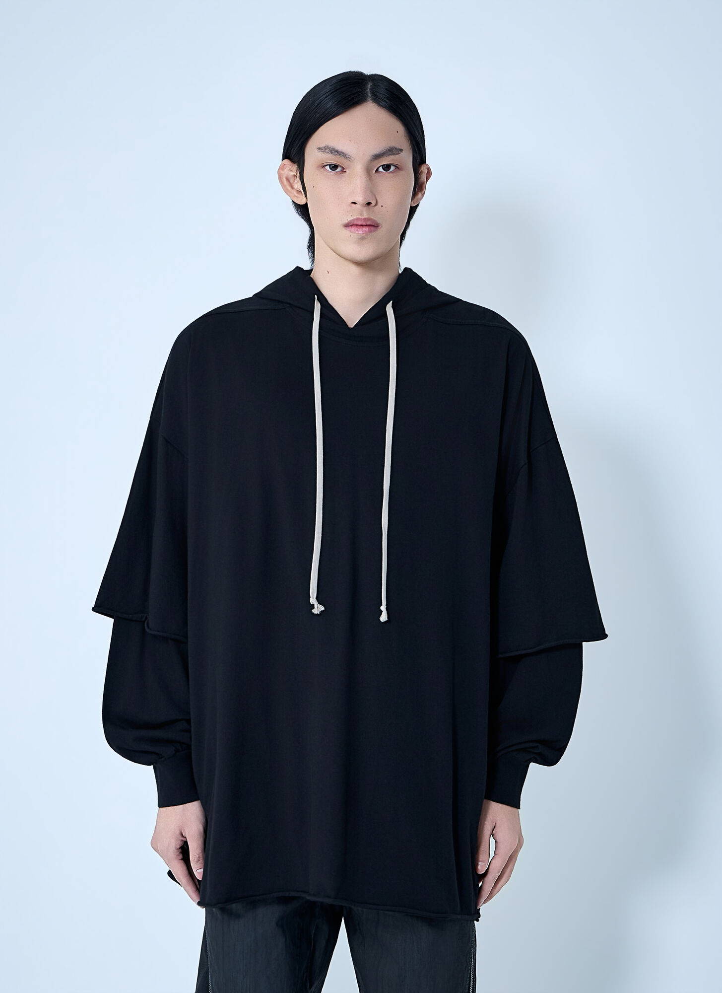 Rick Owens DRKSHDW Tommy Hustler Hoodie - Man Sweatshirts Black One Size　Rick Owens DRKSHDW トミー ハスラー パーカー - マン スウェット ブラック フリー サイズ Rick