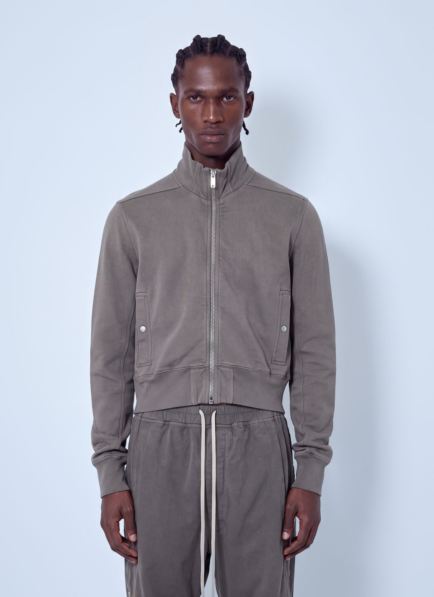 Rick Owens DRKSHDW High Neck Zip-up Jacket - Man Jackets Grey M