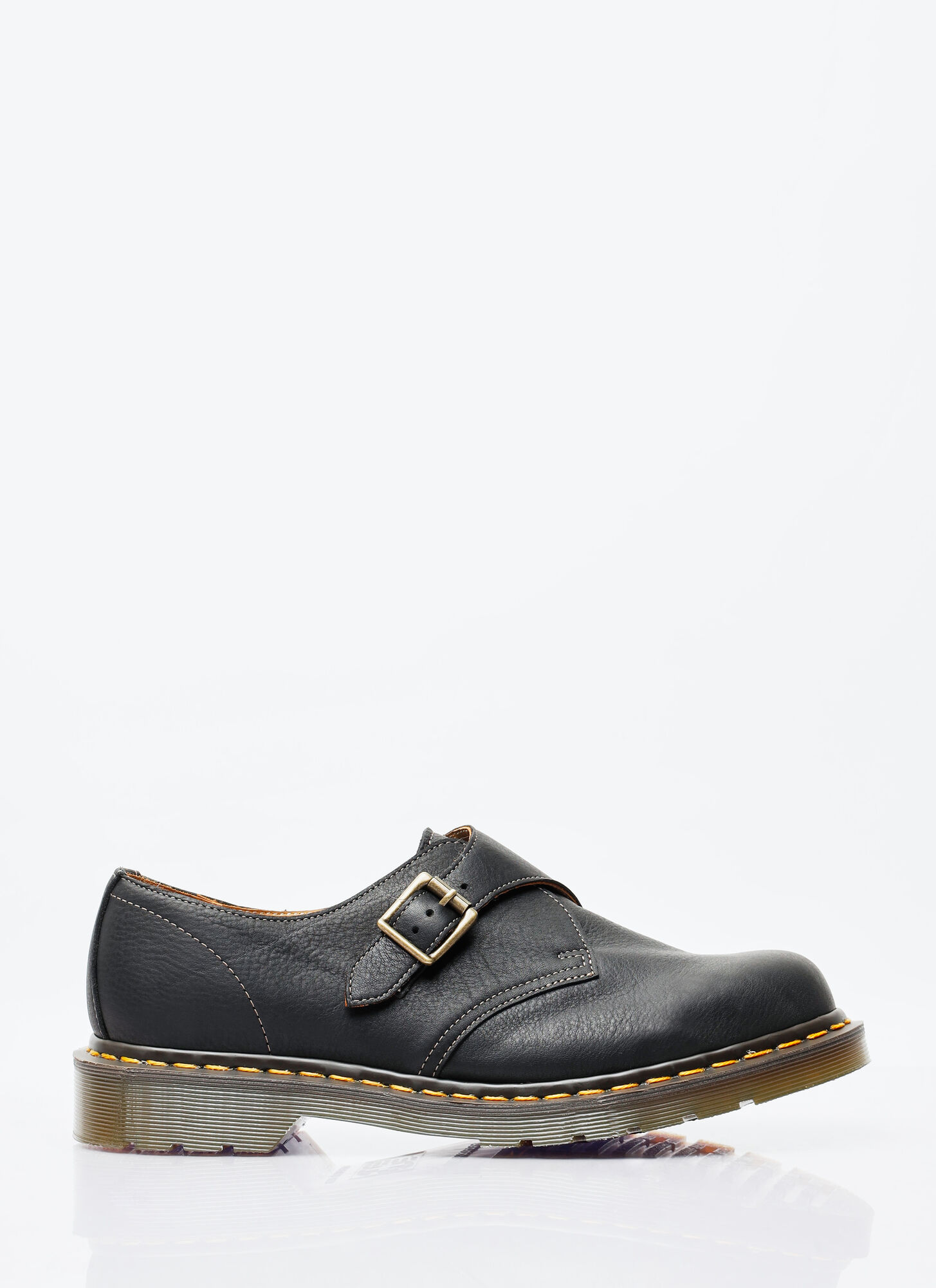 Dr. Martens' 1461 Monk Natural Tumble Leather Shoes In Black