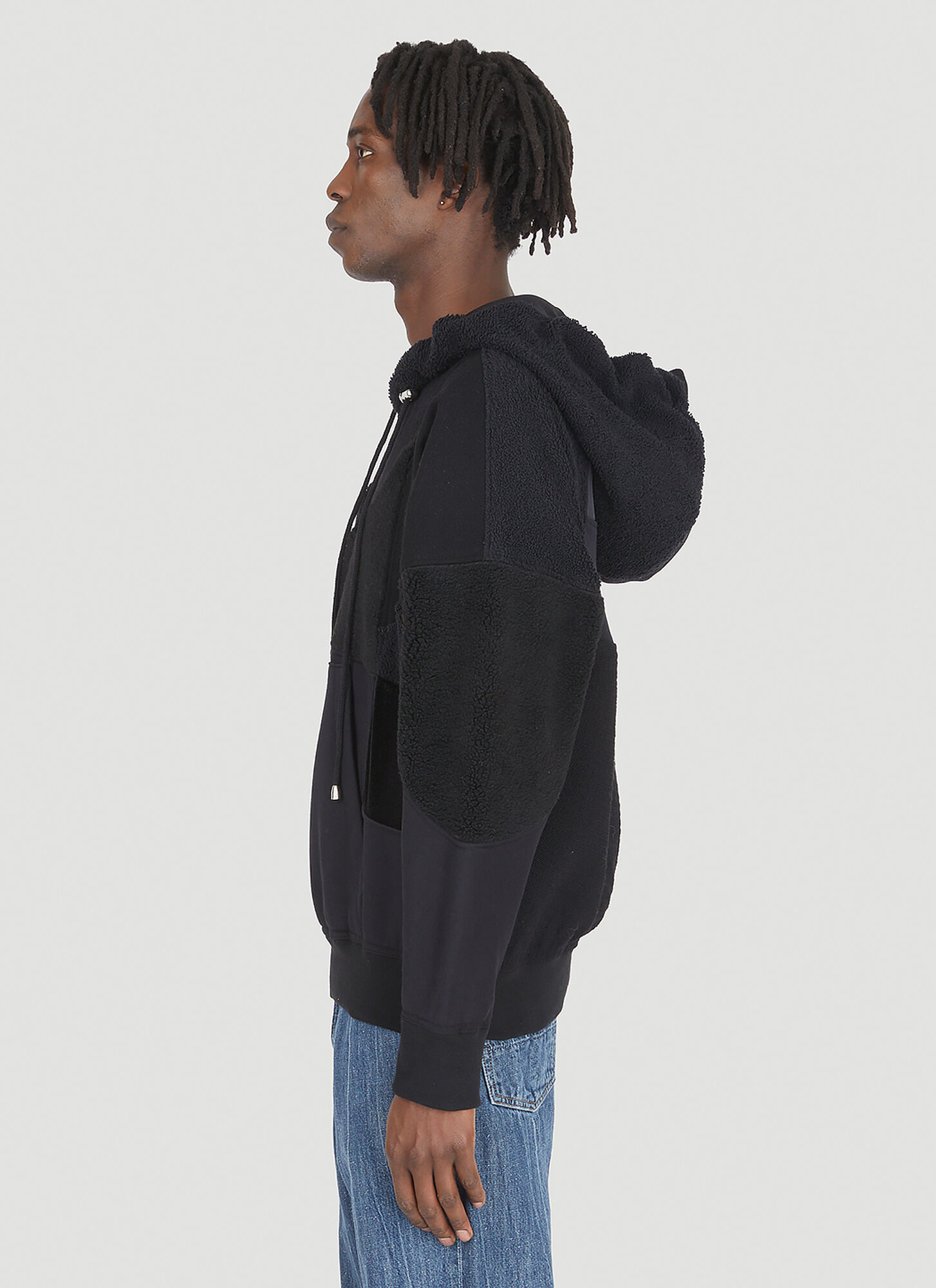  Drx Farmaxy For Ln-cc Drx Farmaxy For Ln-cc Upcycled Crochet Hooded Sweatshirt -  Sweatshirts Black S 